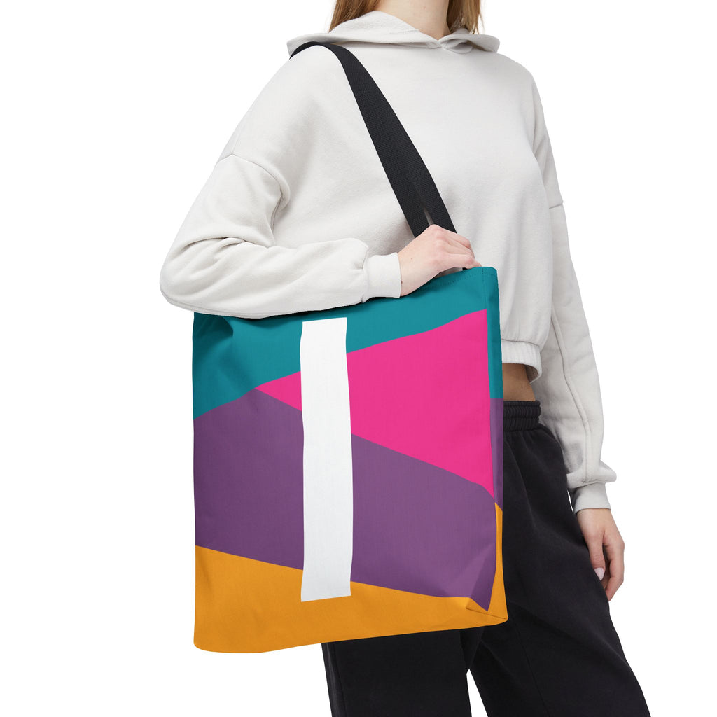 Monogram 'I' Colorblock Tote Bag — Personalized Initial I Shoulder Tote