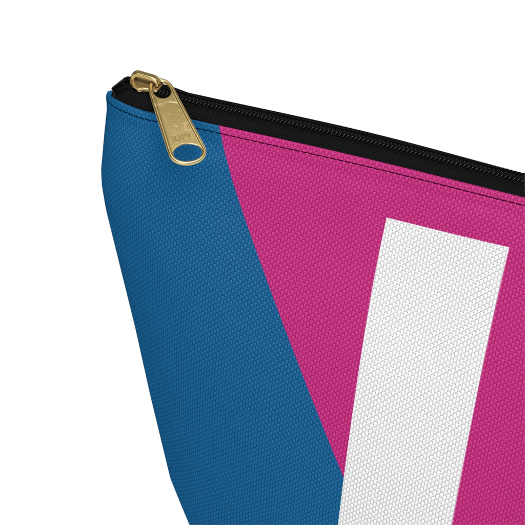Initials Colorblock Accessory Pouch — Monogram U T-Bottom Cosmetic Bag