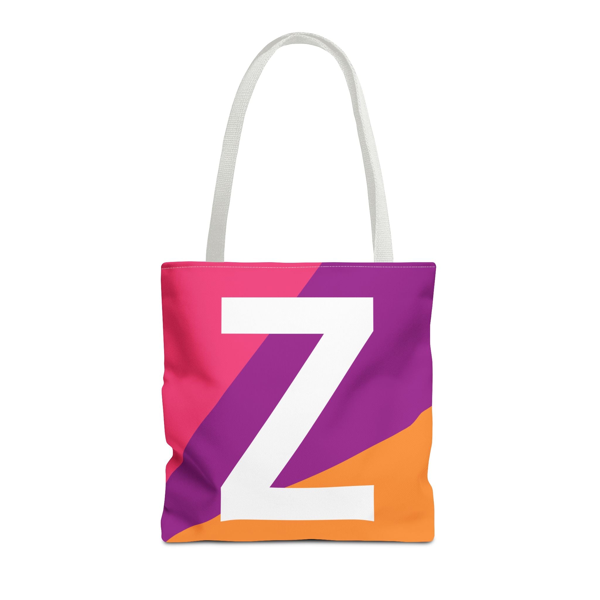 Monogram 'Z' Colorblock Tote Bag — Personalized Initial Z Shoulder Tote