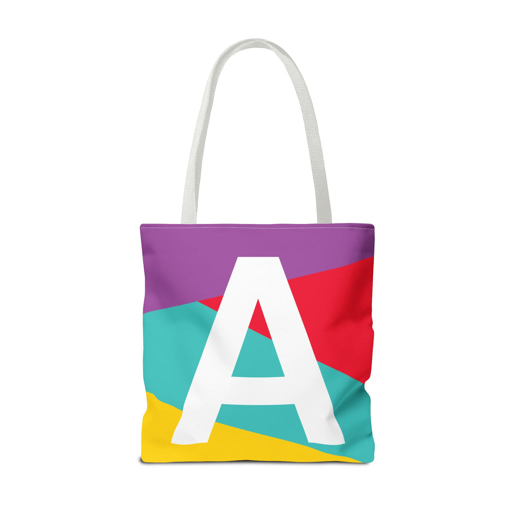 Monogram 'A' Colorblock Tote Bag — Personalized Initial A Shoulder Tote