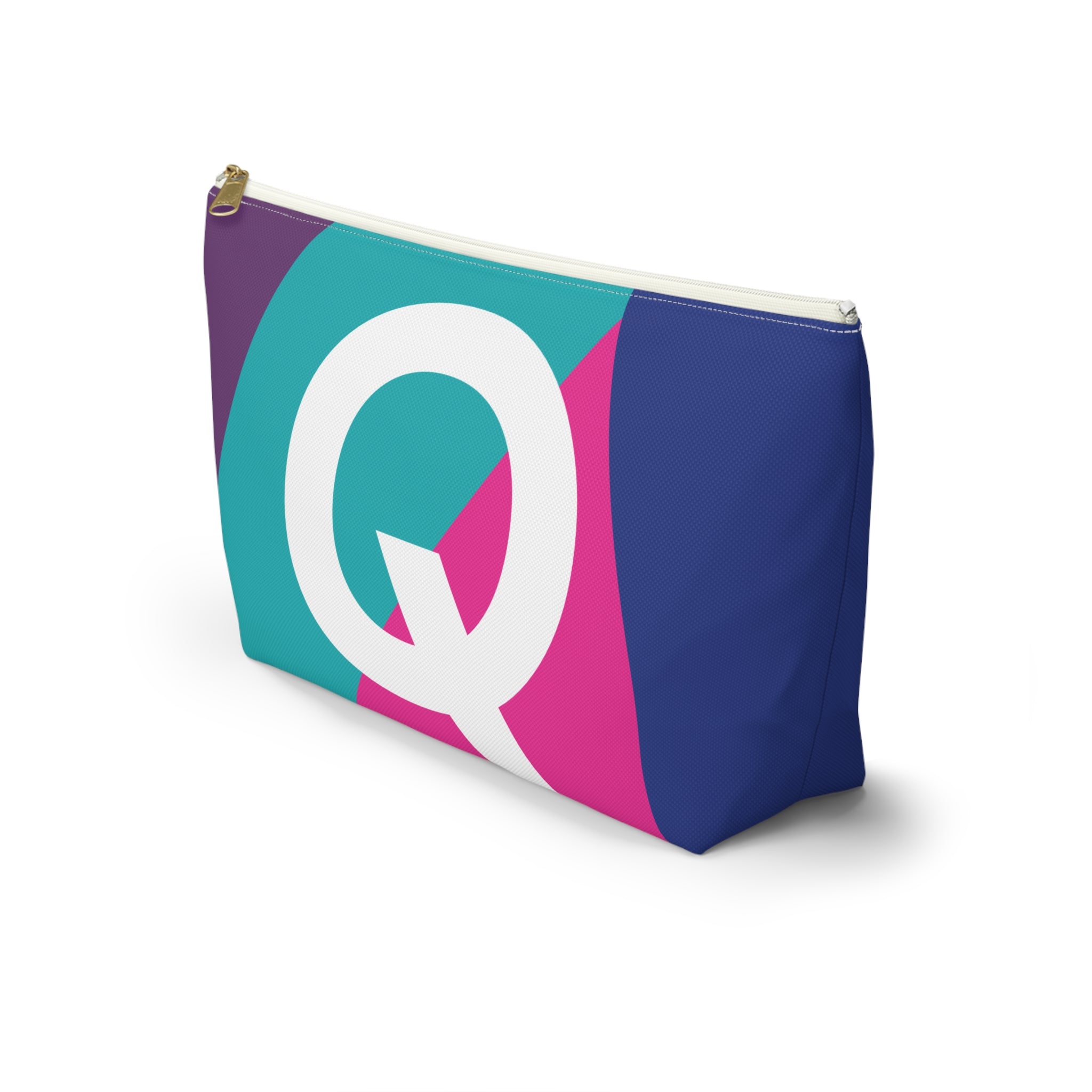 Colorblock Accessory Pouch — Monogram Q T-Bottom Cosmetic Bag