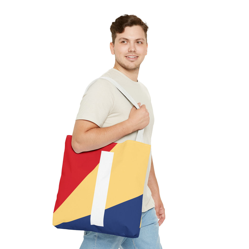 Monogram 'I' Colorblock Tote Bag — Personalized Initial I Shoulder Tote