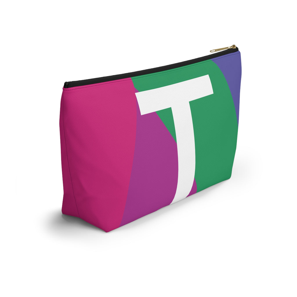 Initials Colorblock Accessory Pouch — Monogram T T-Bottom Cosmetic Bag