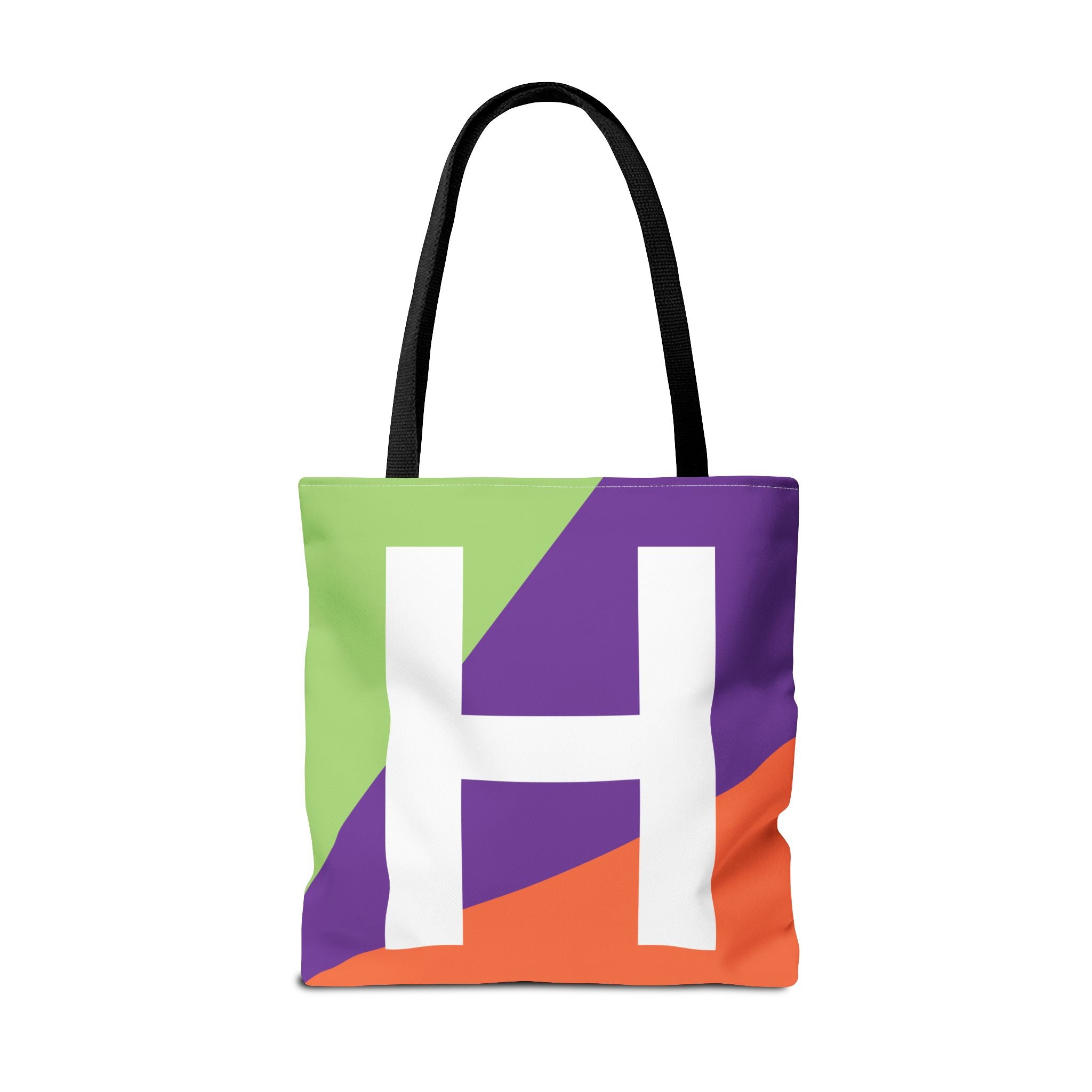 Monogram 'H' Colorblock Tote Bag — Personalized Initial H Shoulder Tote
