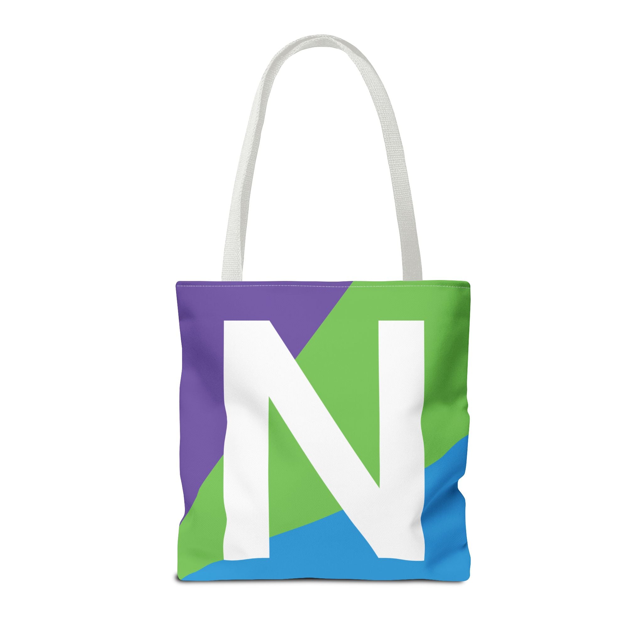 Monogram 'N' Colorblock Tote Bag — Personalized Initial N Shoulder Tote