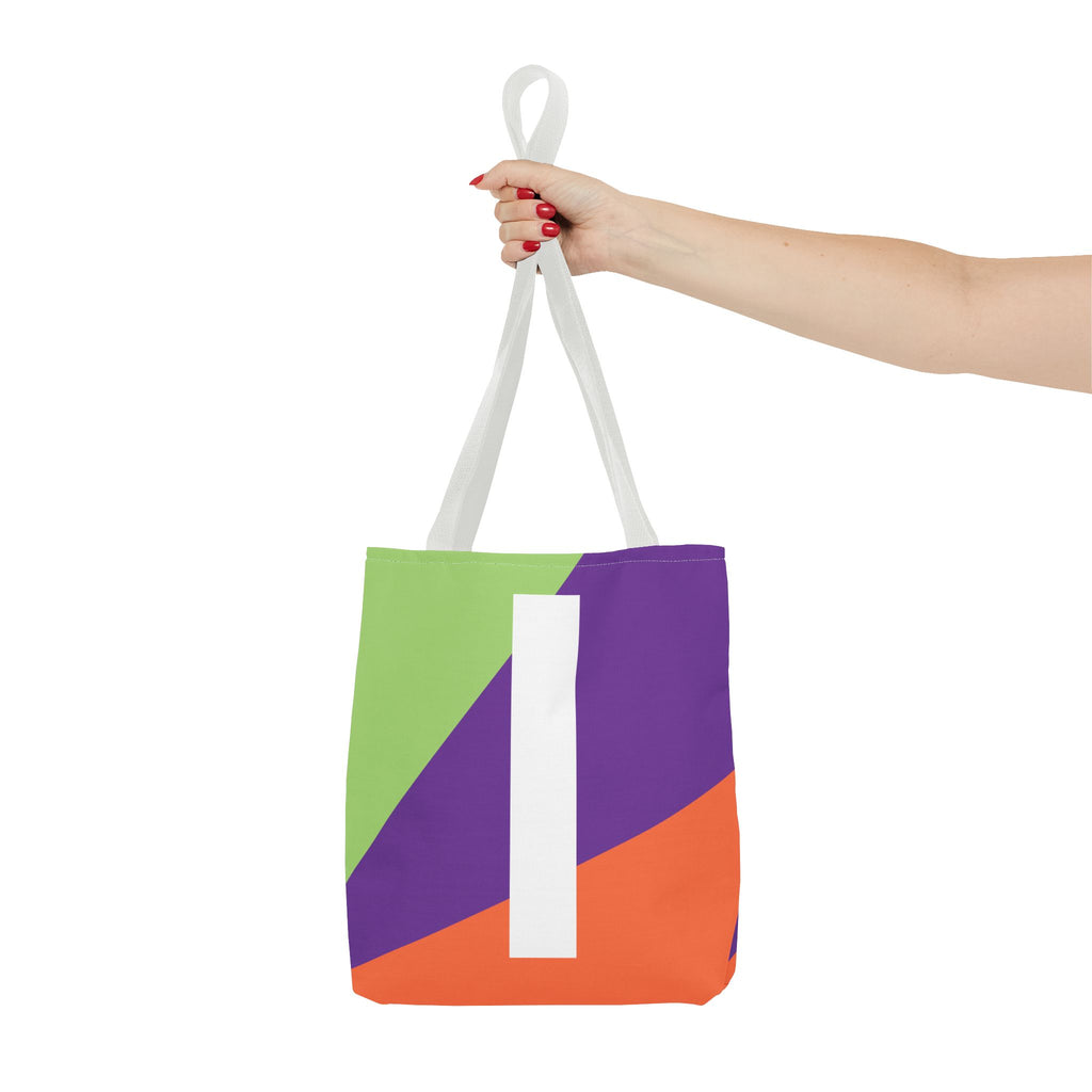 Monogram 'I' Colorblock Tote Bag — Personalized Initial I Shoulder Tote