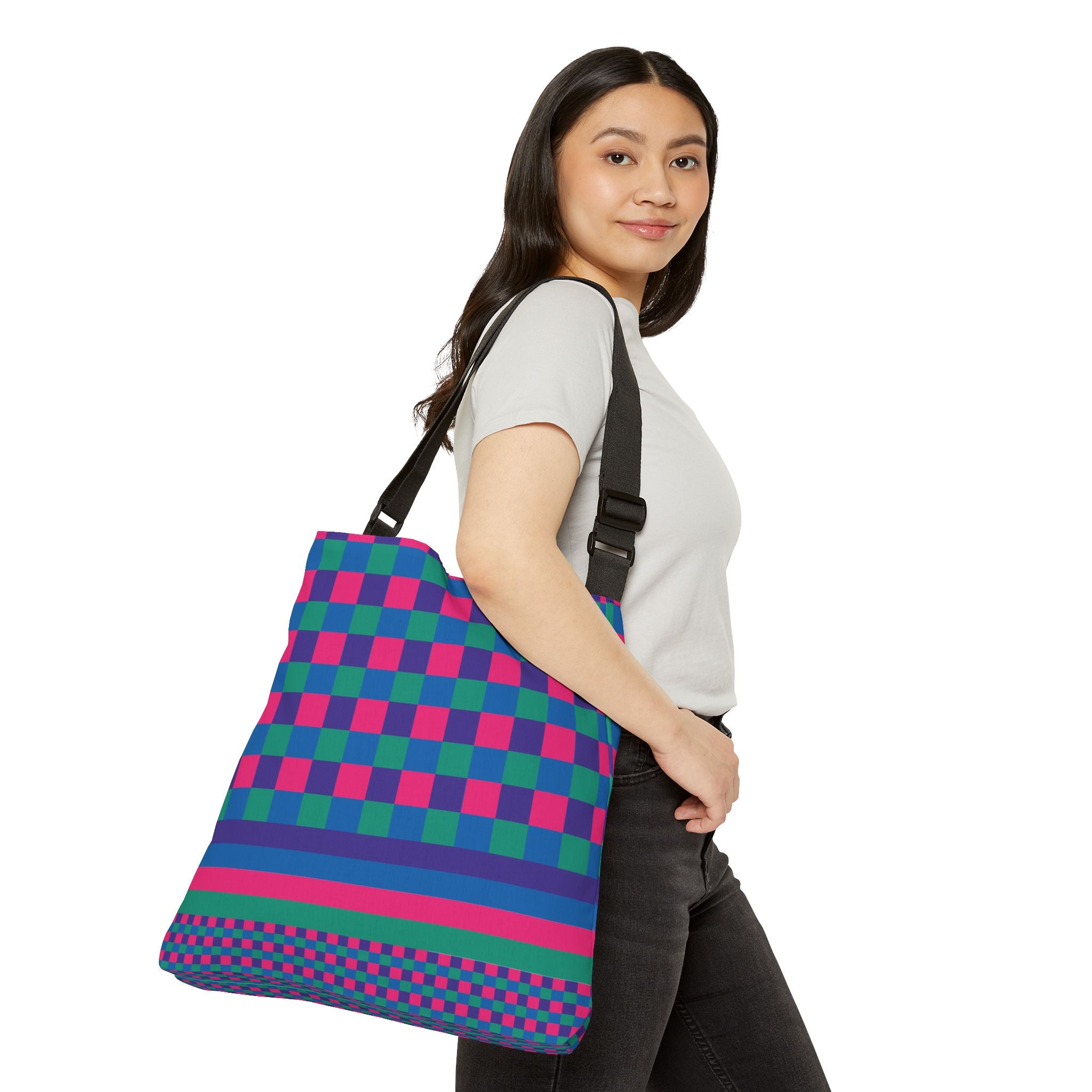 Colorblock Geometric Tote Bag