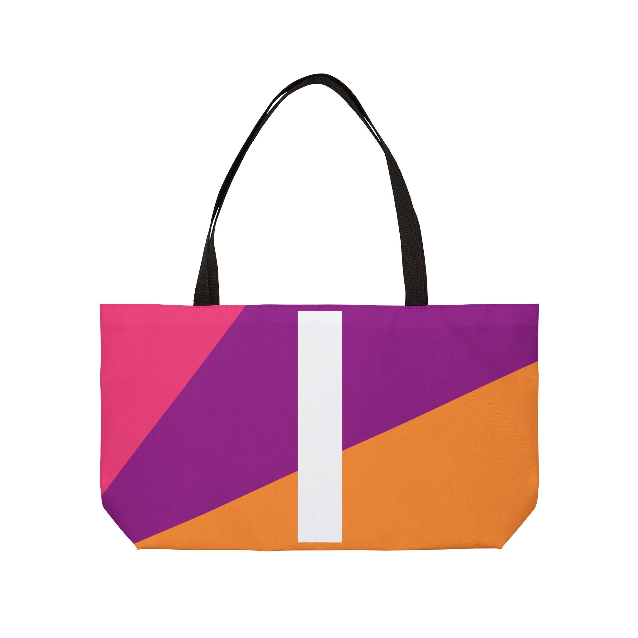 Personalized 'I' Colorblock Tote Bag — Monogram Weekender Tote
