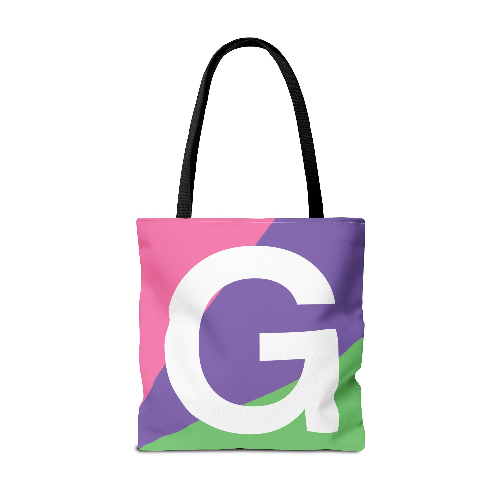Monogram 'G' Colorblock Tote Bag — Personalized Initial G Shoulder Tote