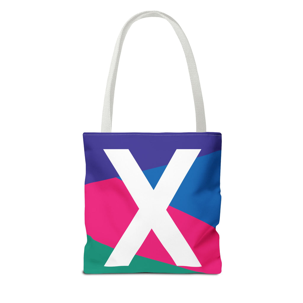 Monogram 'X' Colorblock Tote Bag — Personalized Initial X Shoulder Tote