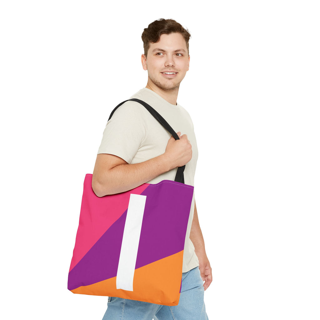 Monogram 'I' Colorblock Tote Bag — Personalized Initial I Shoulder Tote