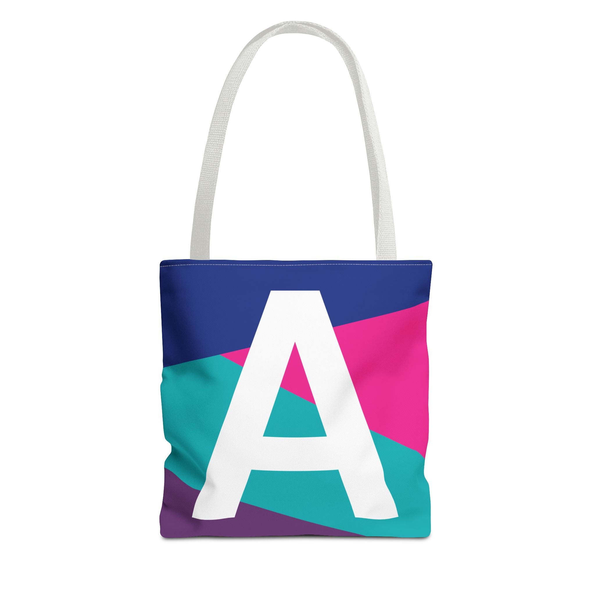Monogram 'A' Colorblock Tote Bag — Personalized Initial A Shoulder Tote