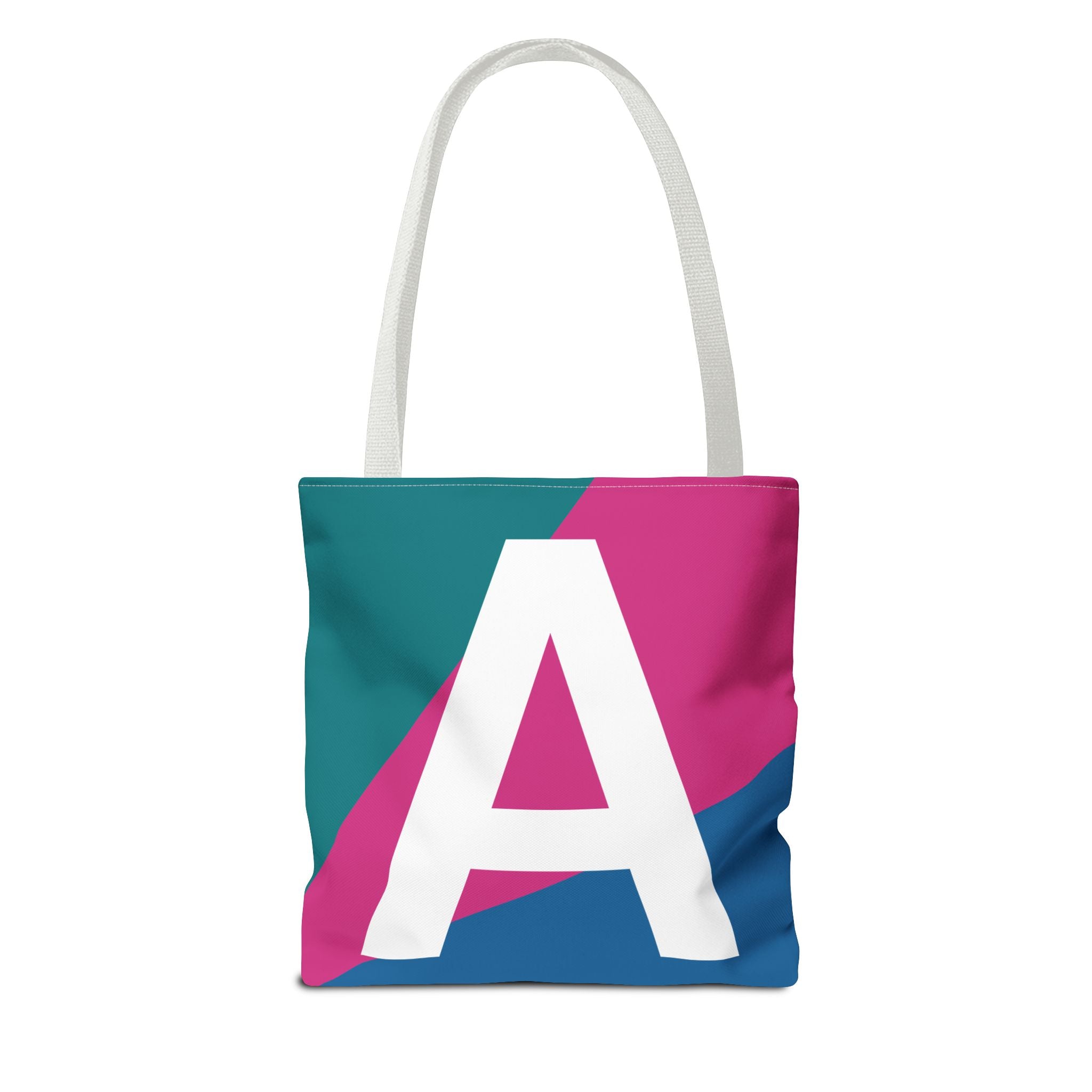 Monogram 'A' Colorblock Tote Bag — Personalized Initial A Shoulder Tote