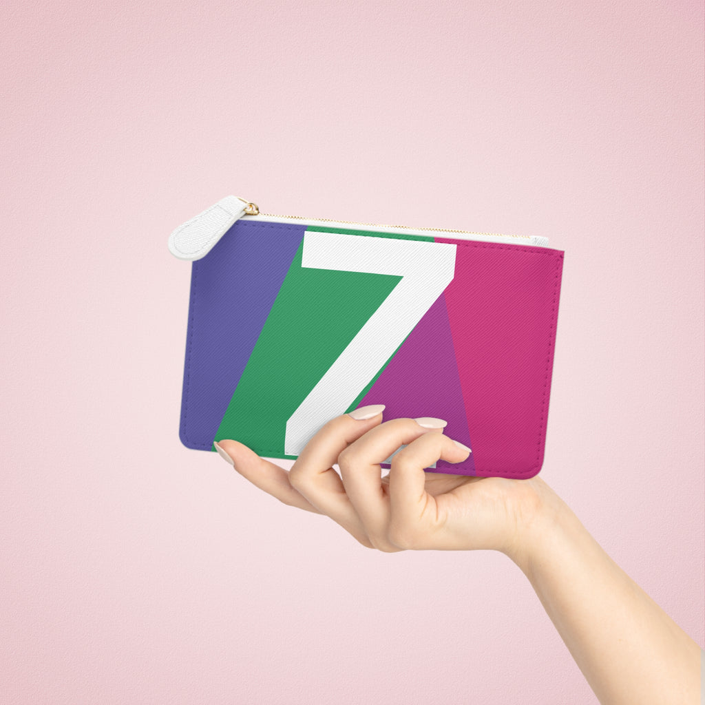 Initial Z Mini Clutch — Colorblock Monogram Wristlet Wallet