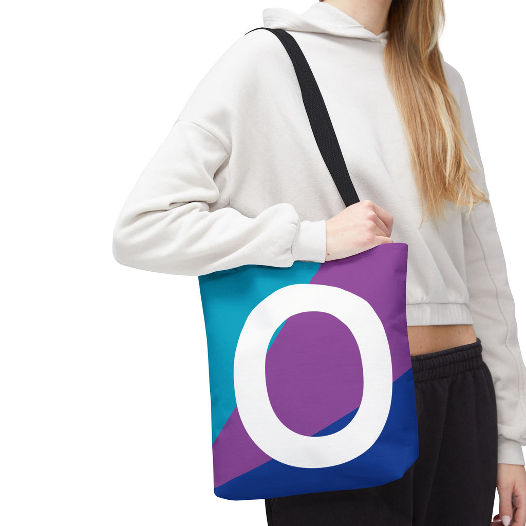 Monogram 'O' Colorblock Tote Bag — Personalized Initial O Shoulder Tote