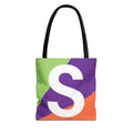 Monogram 'S' Colorblock Tote Bag — Personalized Initial S Shoulder Tote
