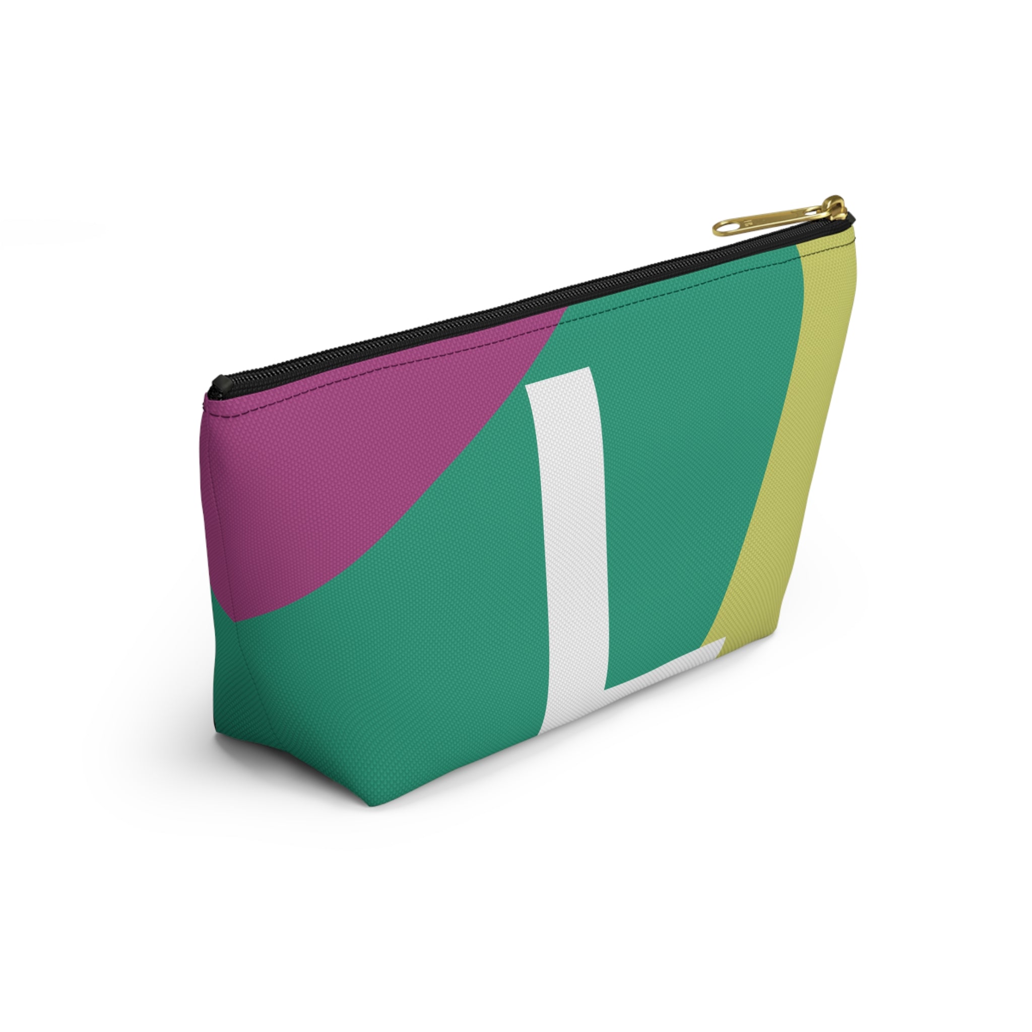 Initials Colorblock Accessory Pouch — Monogram L T-Bottom Cosmetic Bag