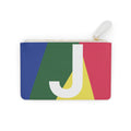 Initial J Mini Clutch — Colorblock Monogram Wristlet Wallet