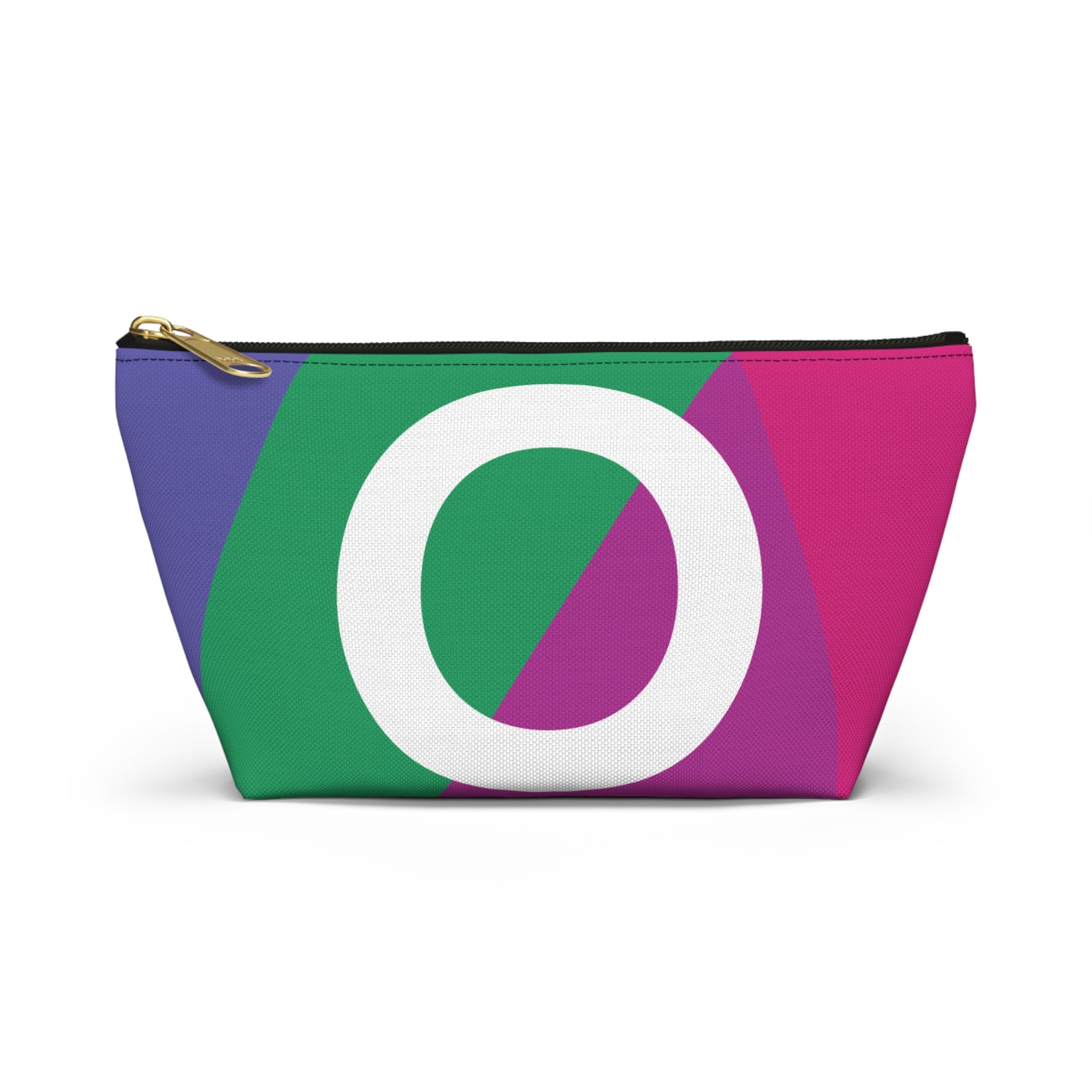Initials Colorblock Accessory Pouch — Monogram O T-Bottom Cosmetic Bag