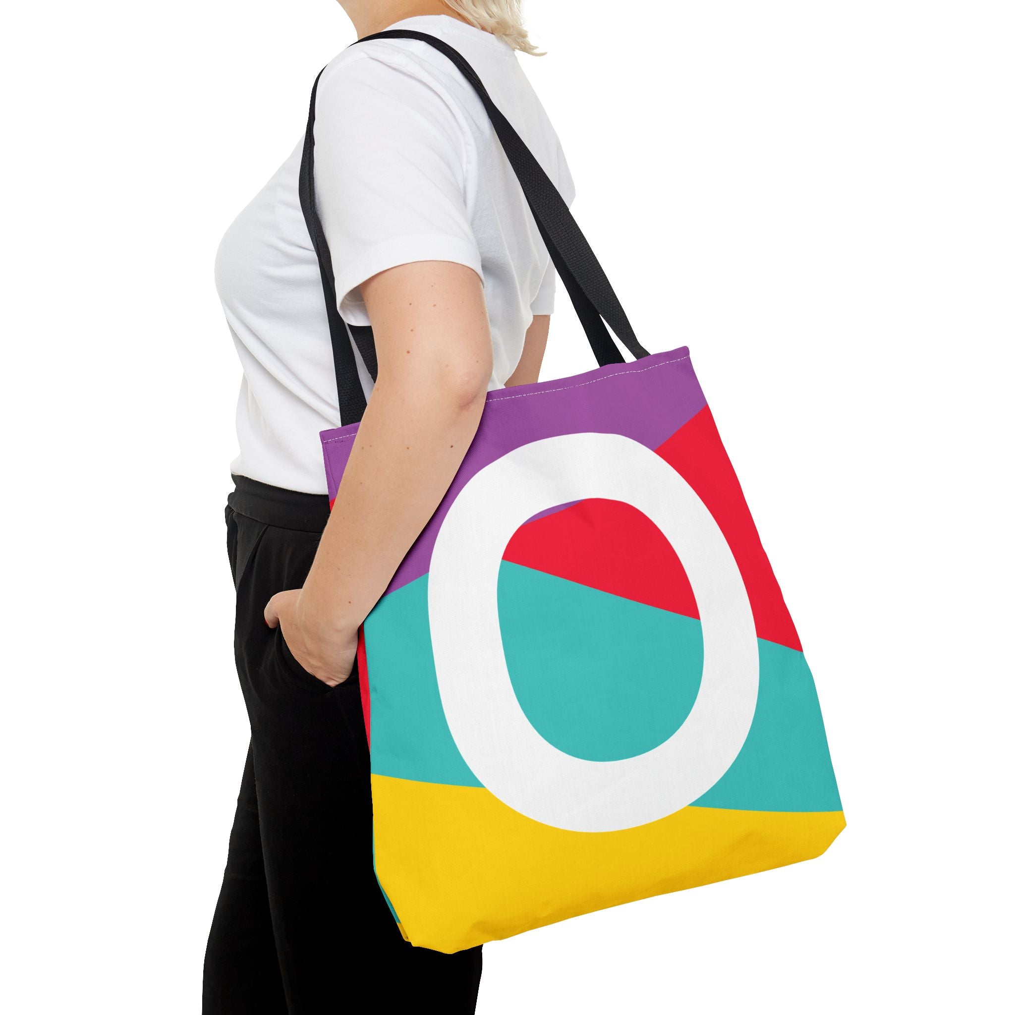 Monogram 'O' Colorblock Tote Bag — Personalized Initial O Shoulder Tote
