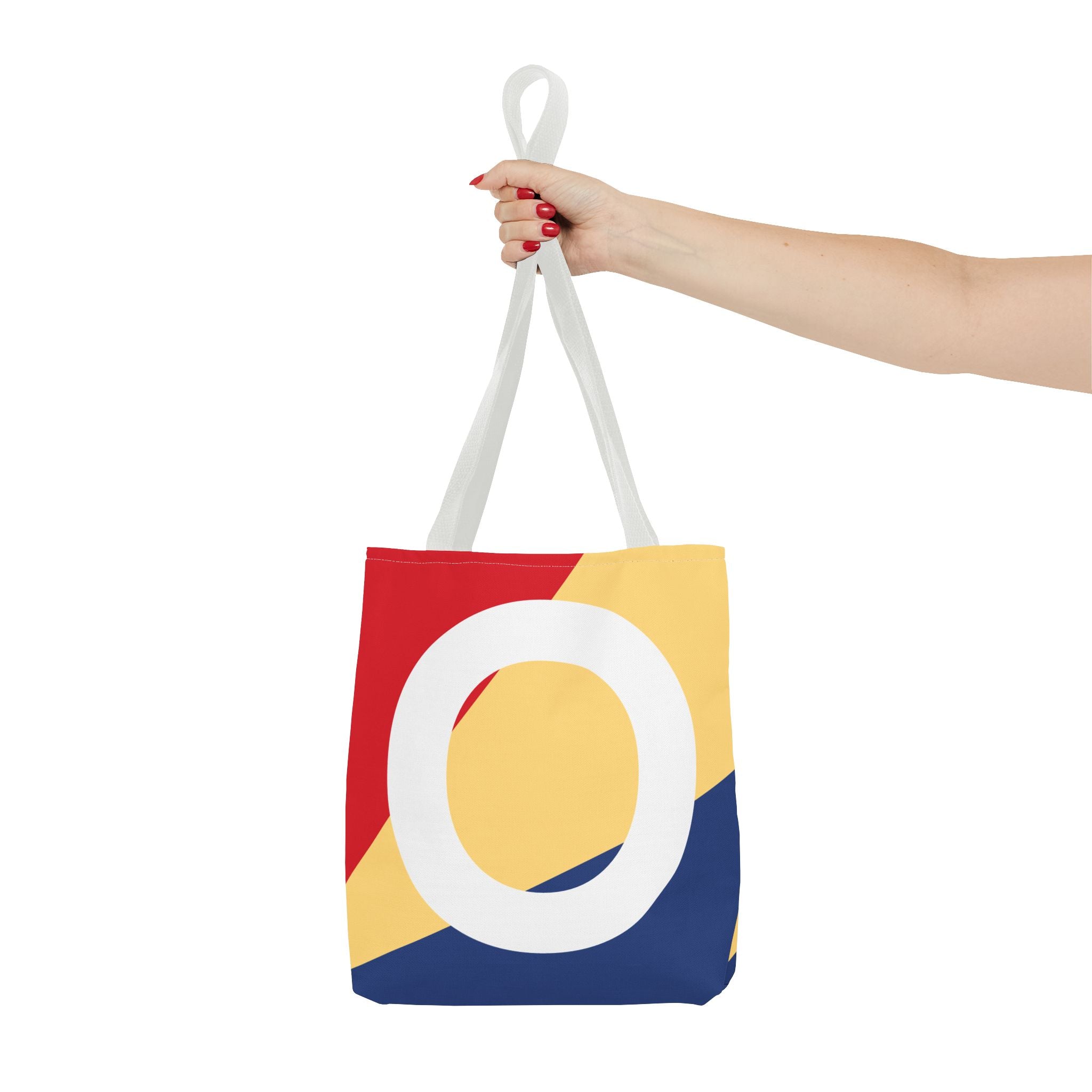 Monogram 'O' Colorblock Tote Bag — Personalized Initial O Shoulder Tote