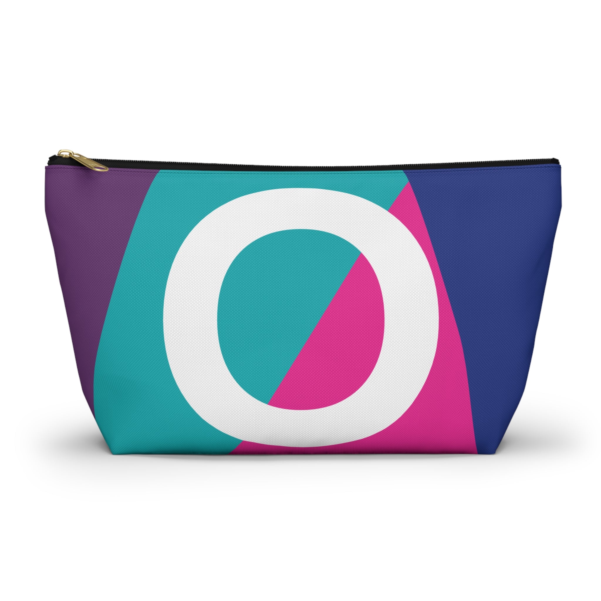 Initials Colorblock Accessory Pouch — Monogram O T-Bottom Cosmetic Bag
