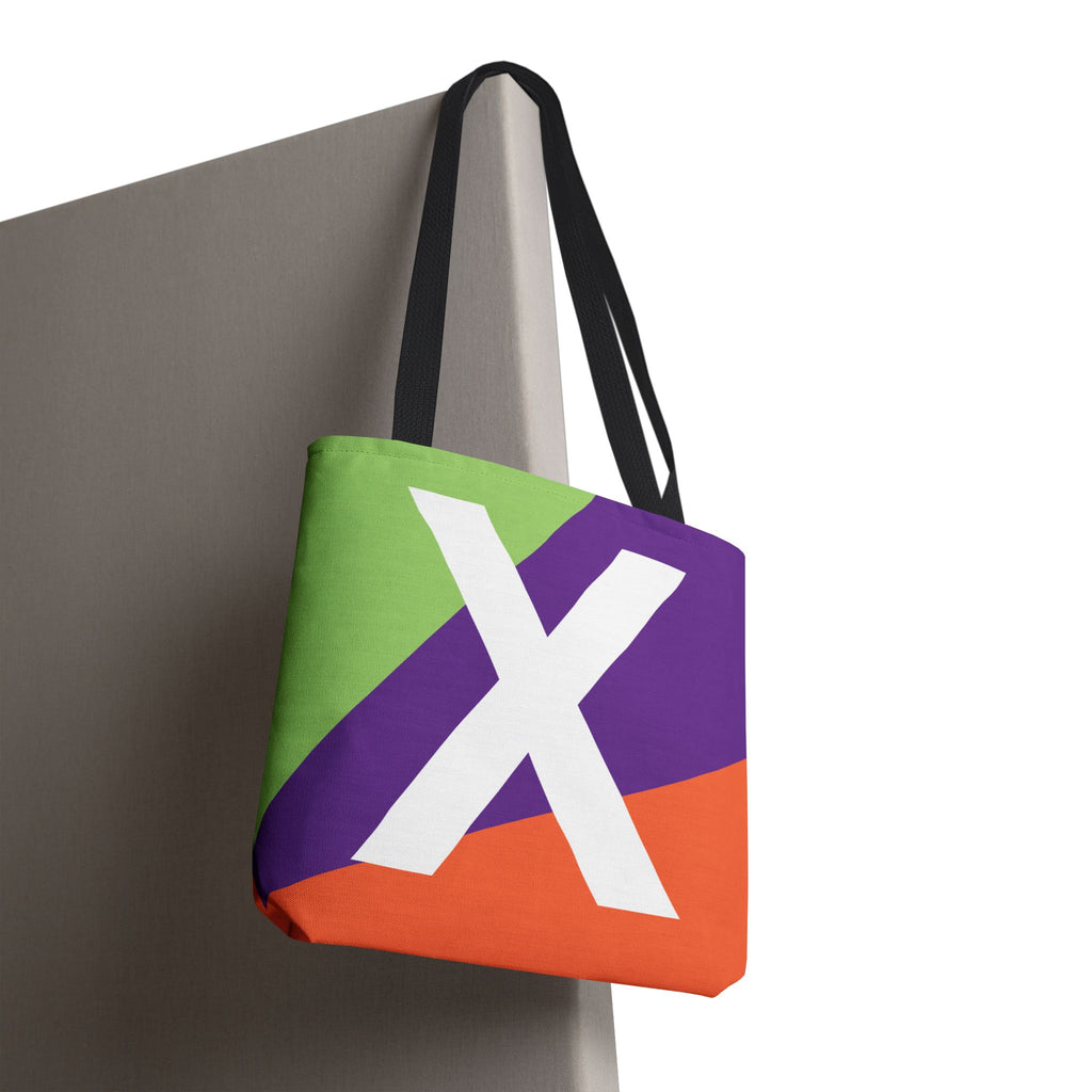 Monogram 'X' Colorblock Tote Bag — Personalized Initial X Shoulder Tote