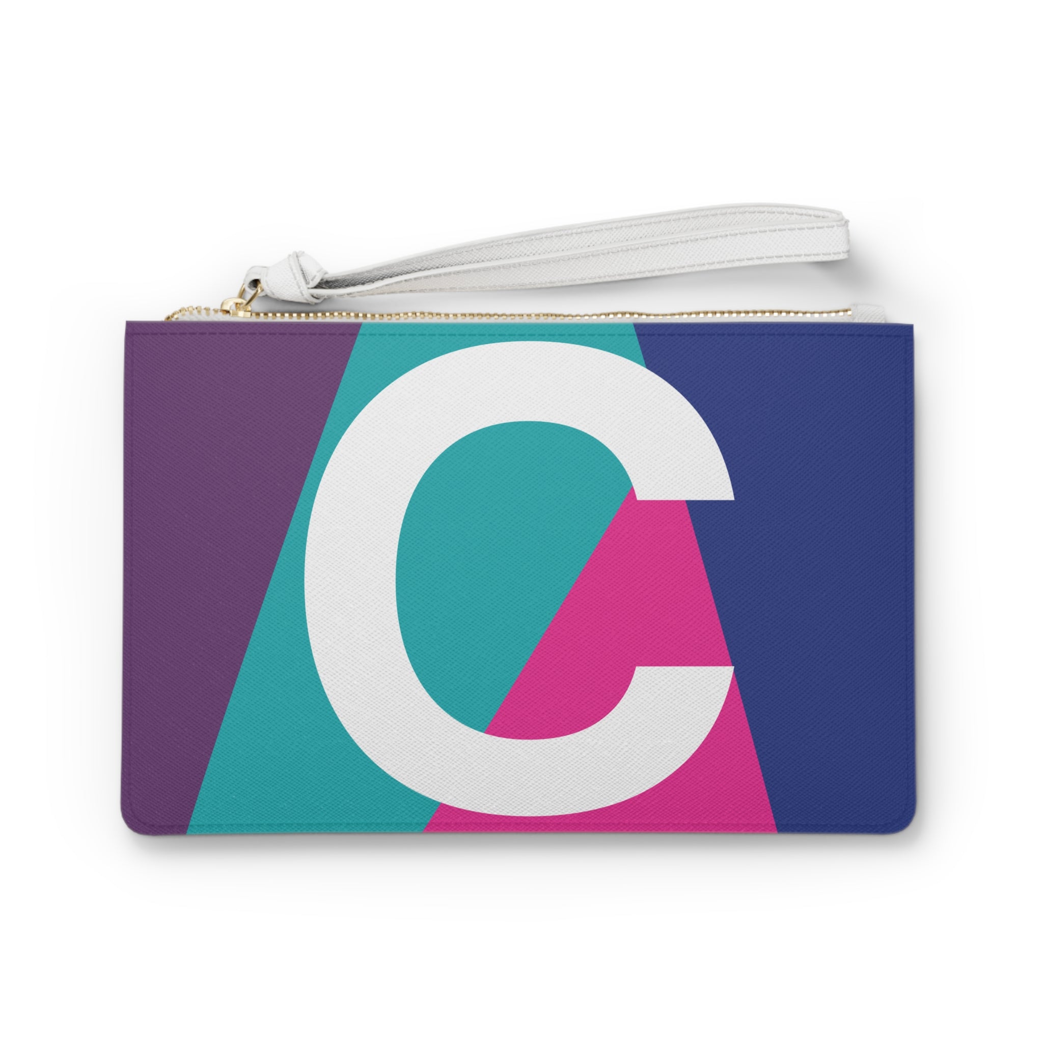 Monogram 'C' Colorblock Clutch Bag — Bold Geometric Wristlet for Everyday & Gifts