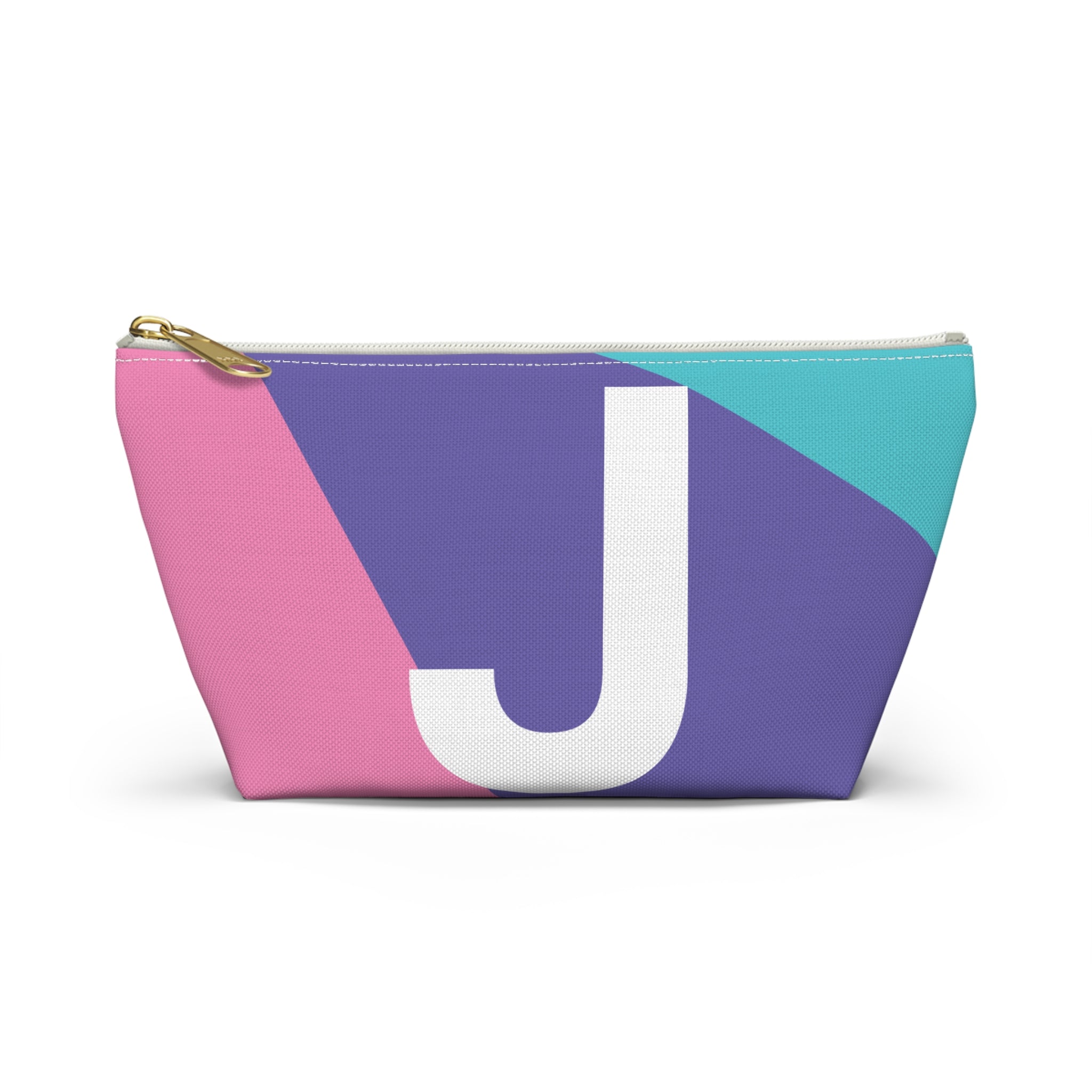 Initials Colorblock Accessory Pouch — Monogram J T-Bottom Cosmetic Bag