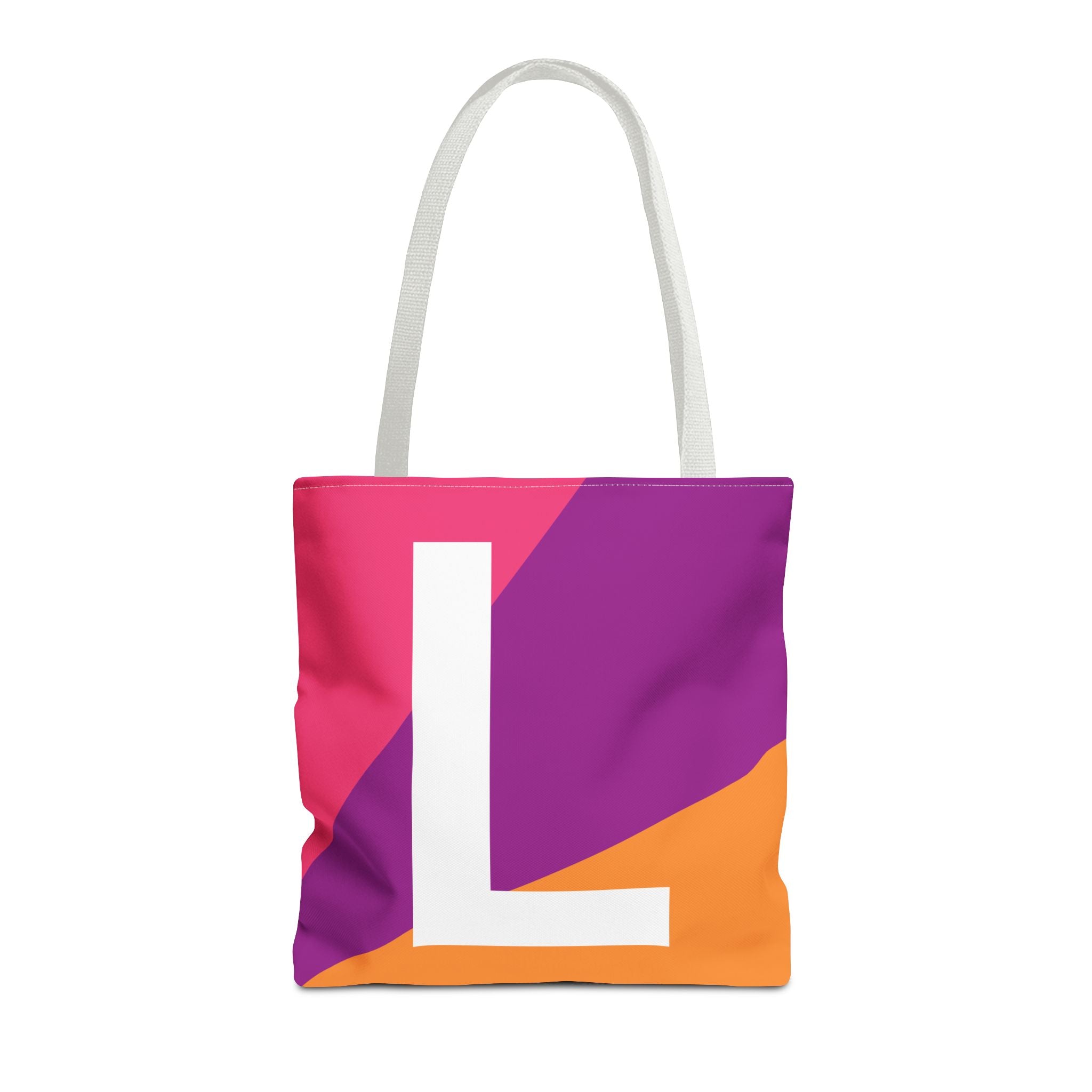Monogram 'L' Colorblock Tote Bag — Personalized Initial L Shoulder Tote