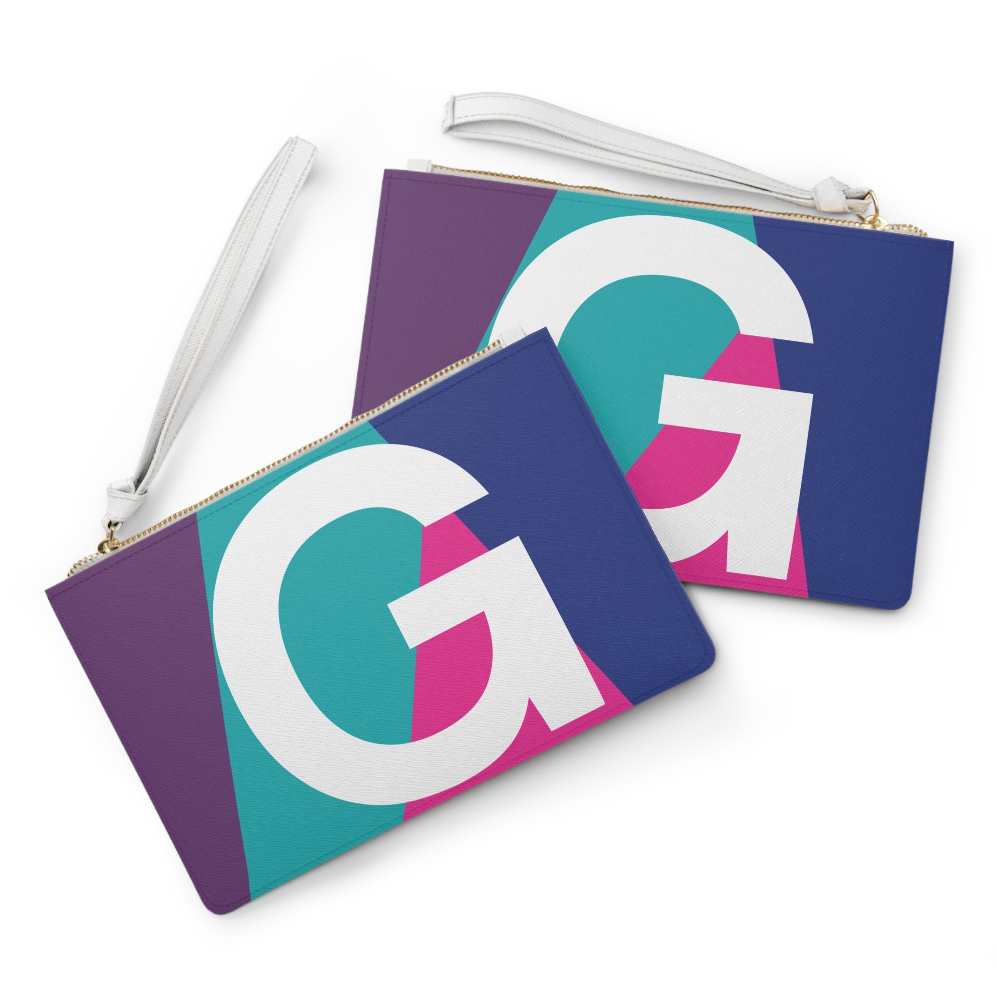 Monogram 'G' Colorblock Clutch Bag — Bold Geometric Wristlet for Everyday & Gifts