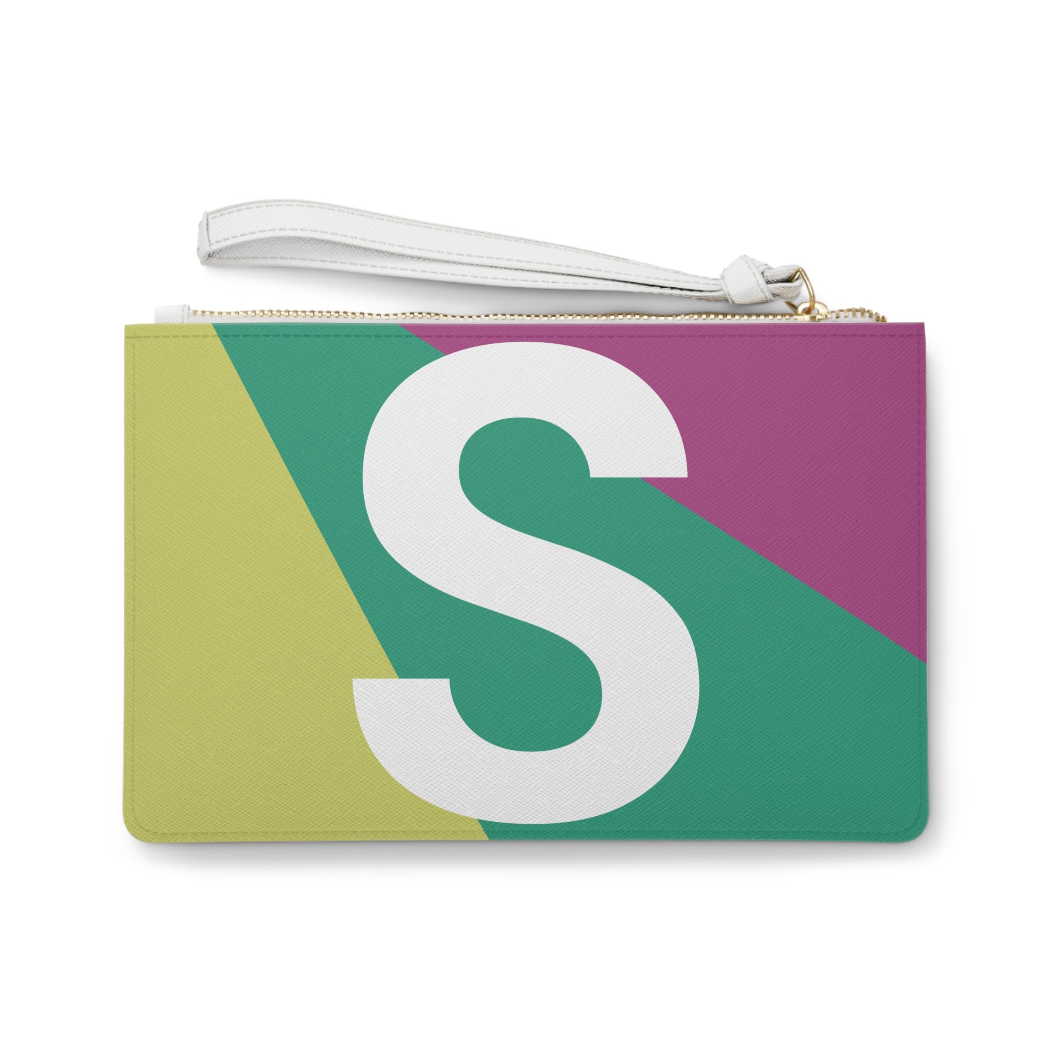 Monogram 'S' Colorblock Clutch Bag — Bold Geometric Wristlet for Everyday & Gifts