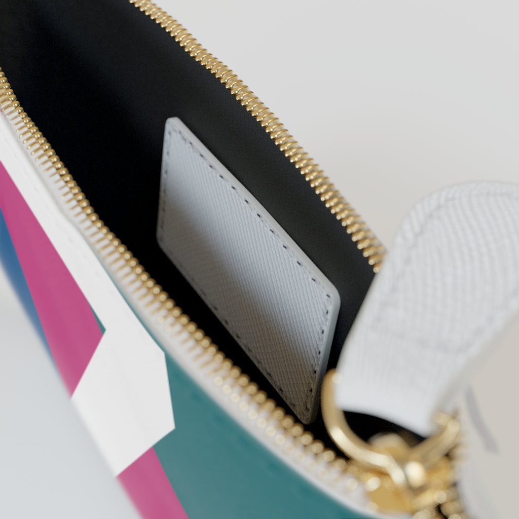 Initial Z Mini Clutch — Colorblock Monogram Wristlet Wallet