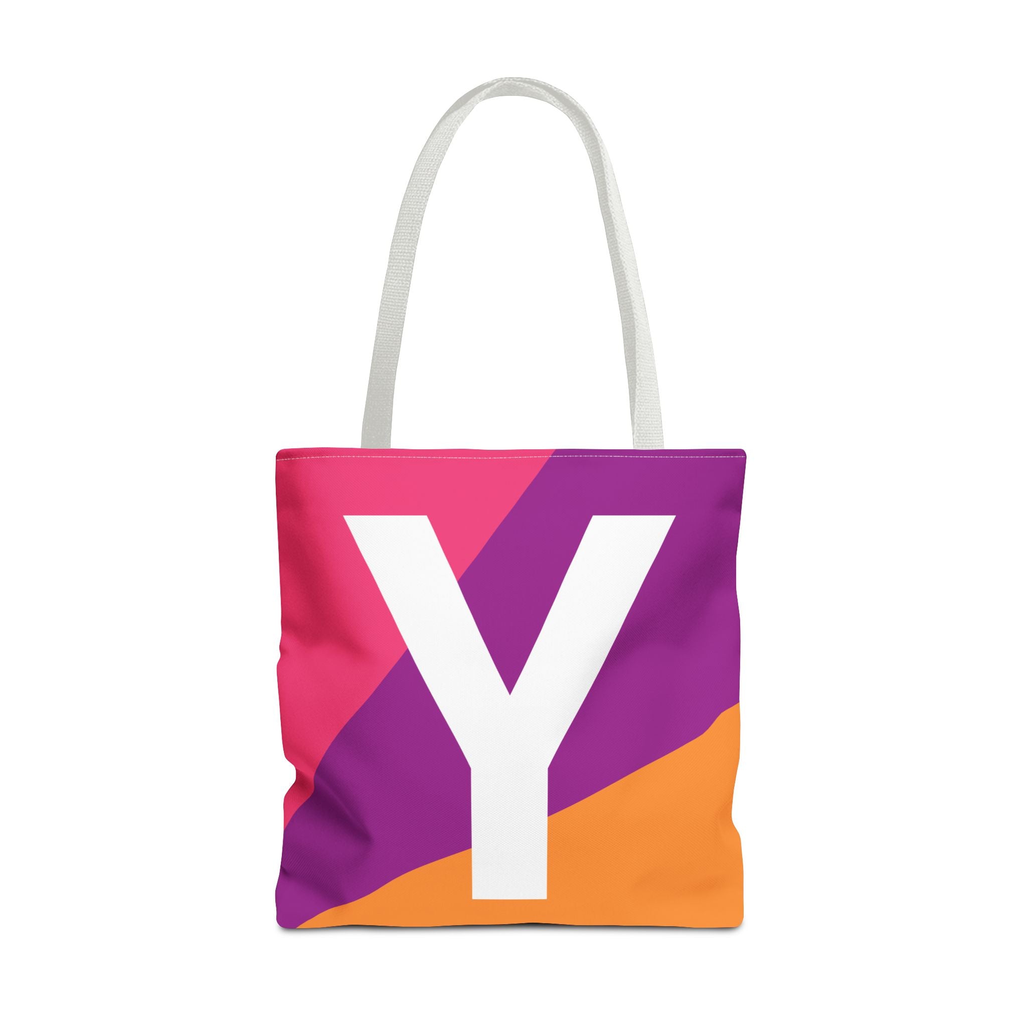 Monogram 'Y' Colorblock Tote Bag — Personalized Initial Y Shoulder Tote