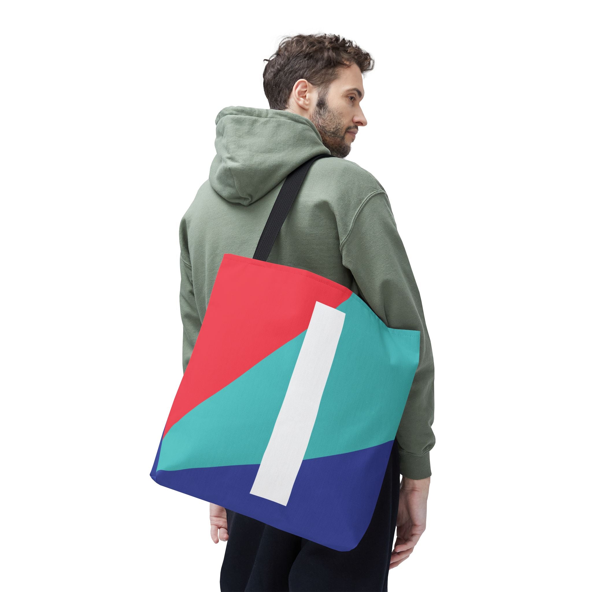 Monogram 'I' Colorblock Tote Bag — Personalized Initial I Shoulder Tote