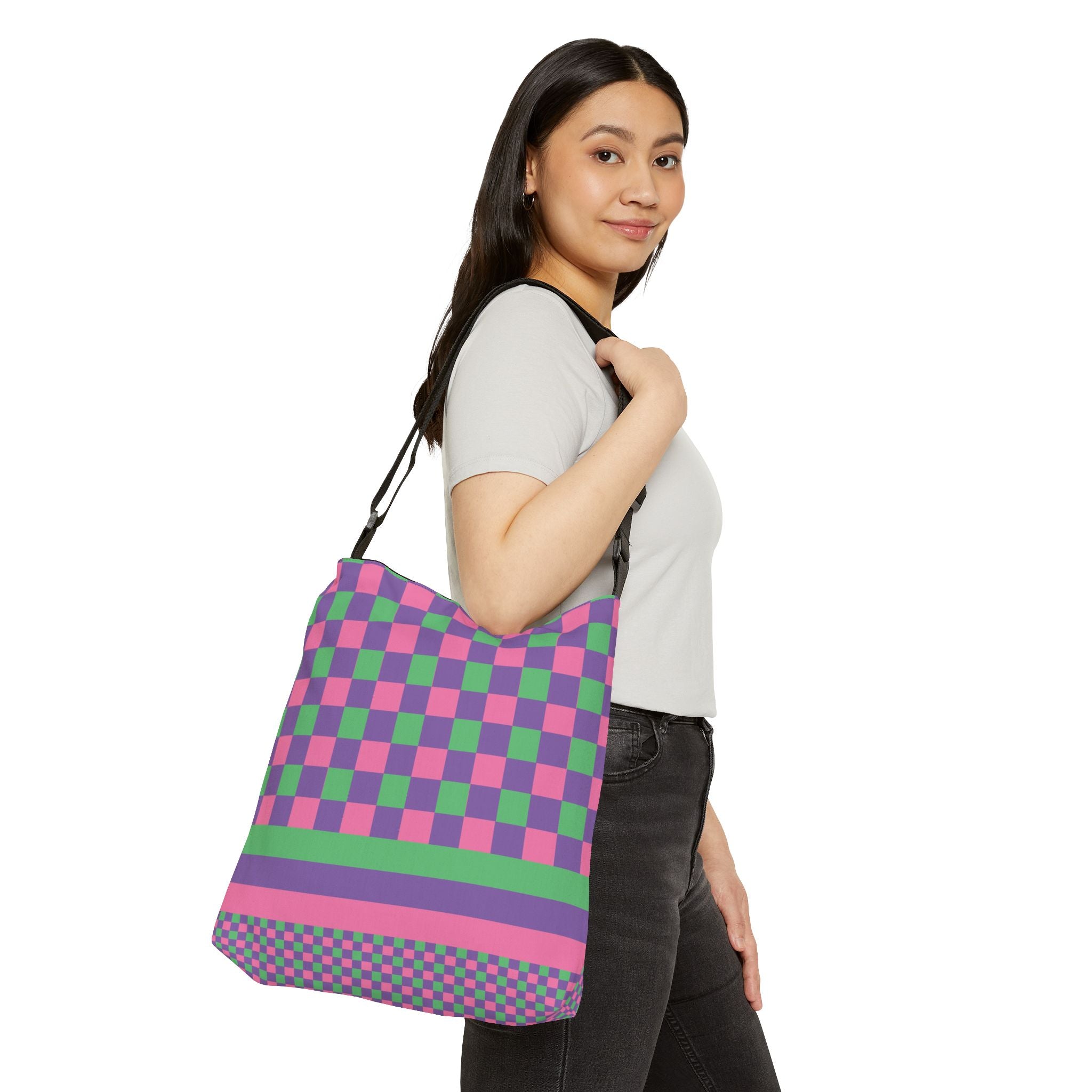 Colorblock Geometric Tote Bag