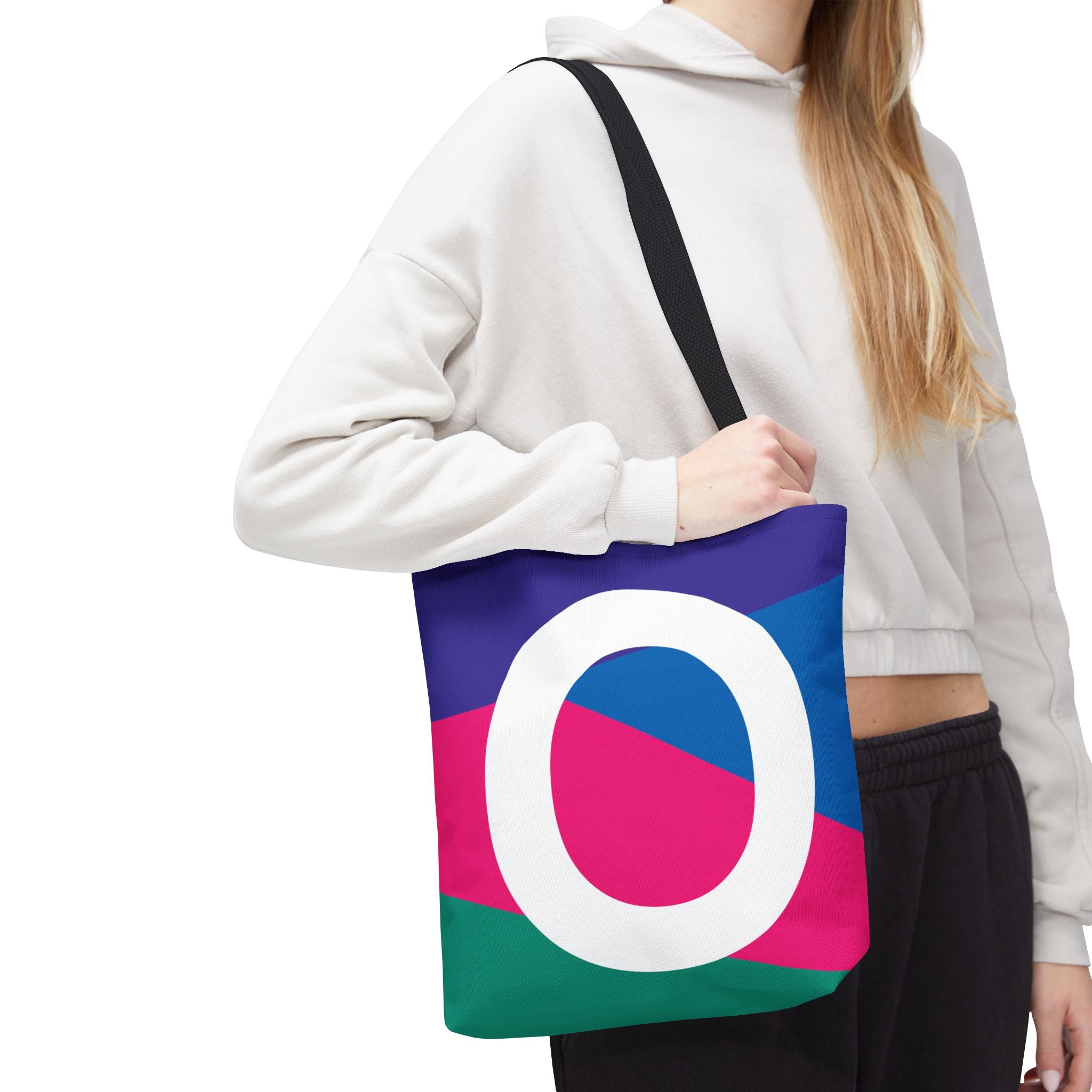 Monogram 'O' Colorblock Tote Bag — Personalized Initial O Shoulder Tote