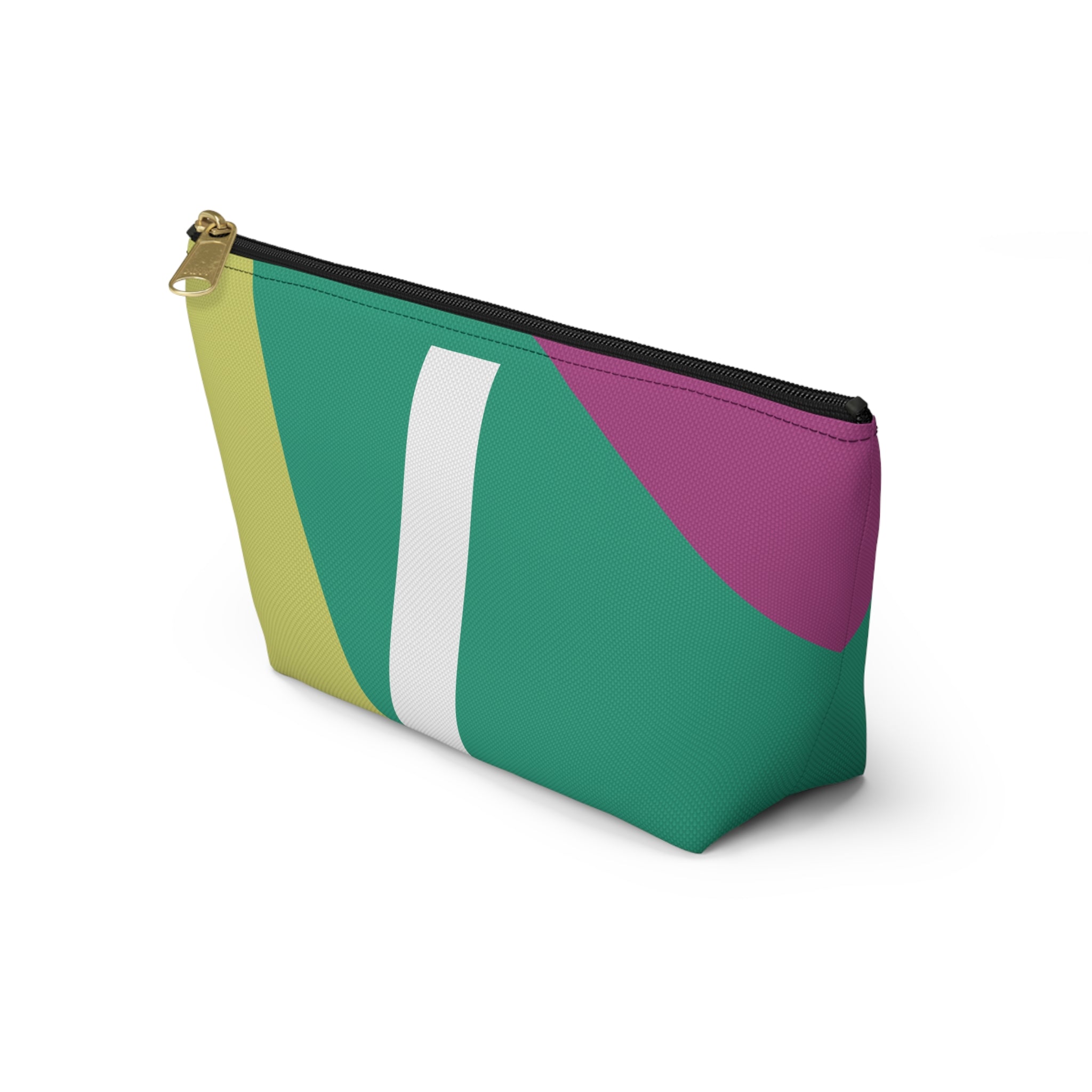Initials Colorblock Accessory Pouch — Monogram I T-Bottom Cosmetic Bag