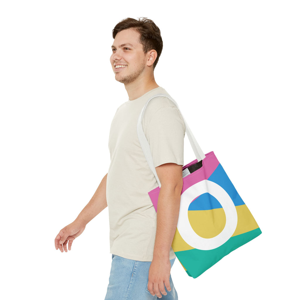 Monogram 'O' Colorblock Tote Bag — Personalized Initial O Shoulder Tote
