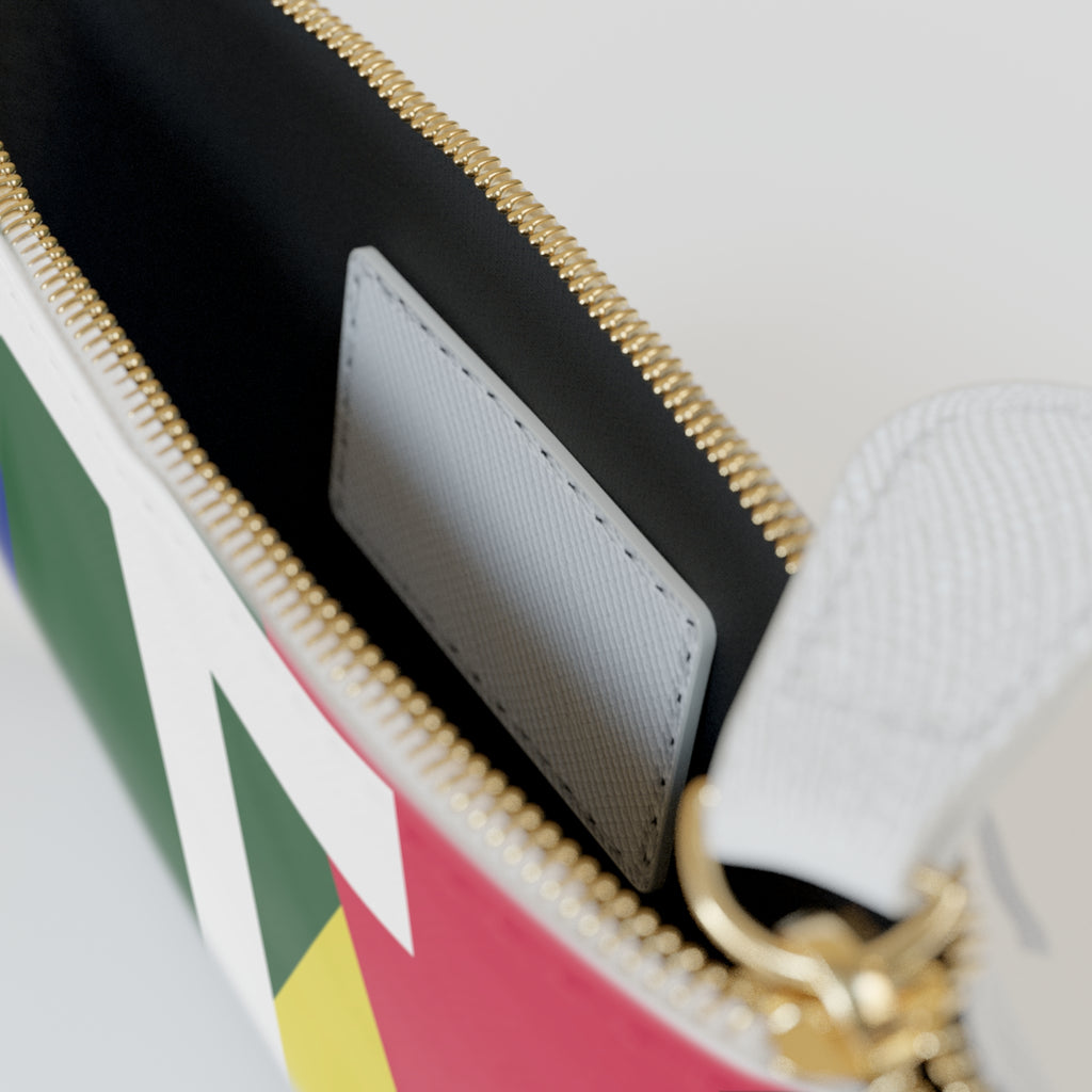 Initial T Mini Clutch — Colorblock Monogram Wristlet Wallet