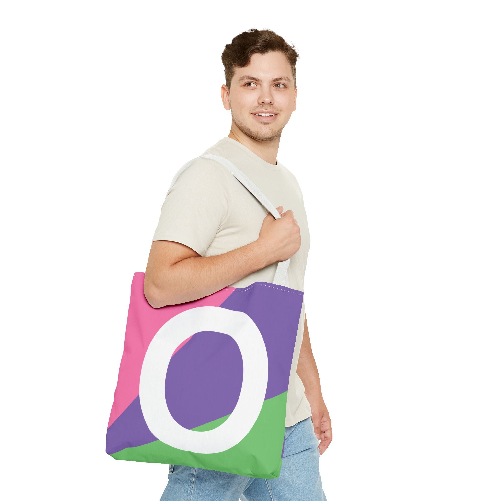 Monogram 'O' Colorblock Tote Bag — Personalized Initial O Shoulder Tote