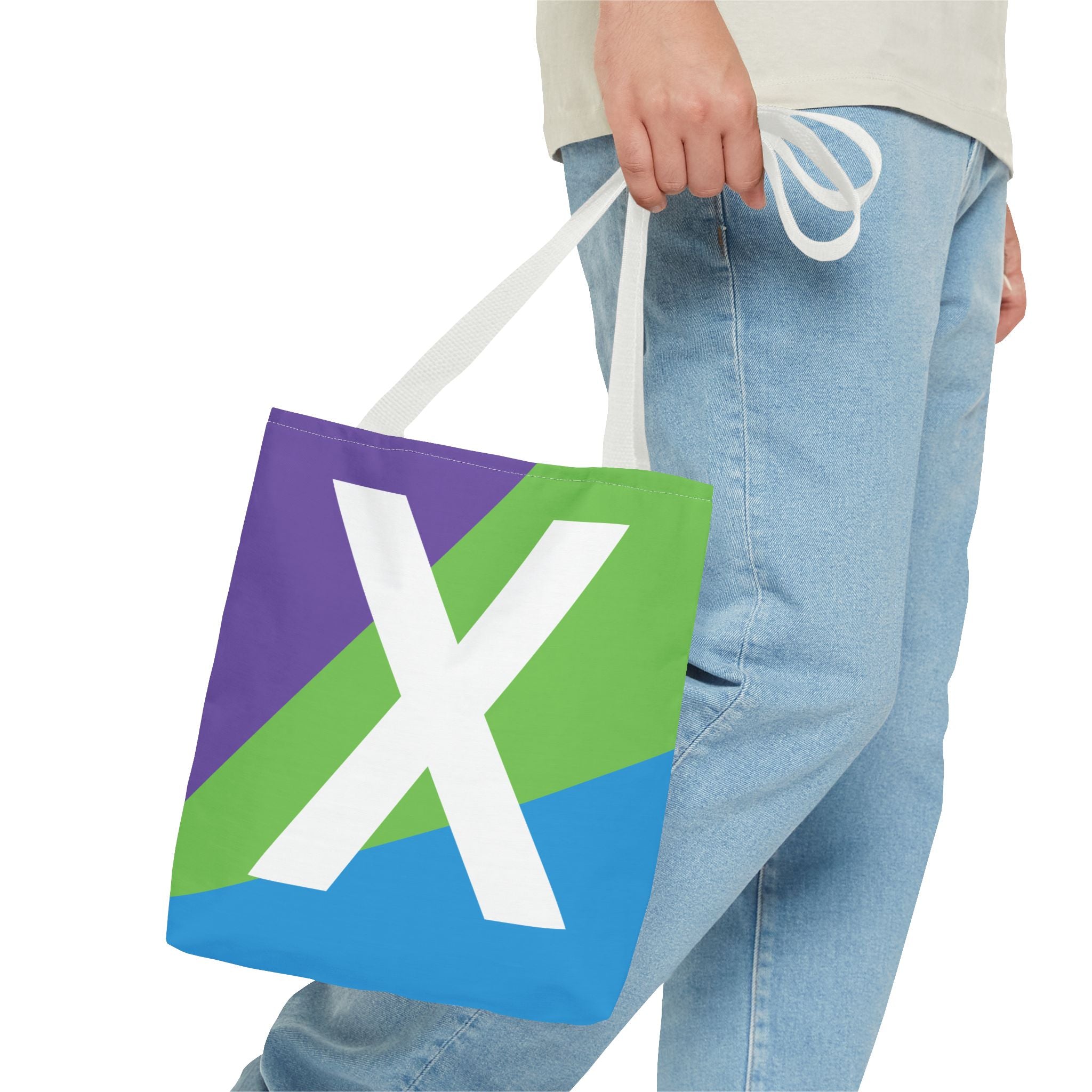 Monogram 'X' Colorblock Tote Bag — Personalized Initial X Shoulder Tote