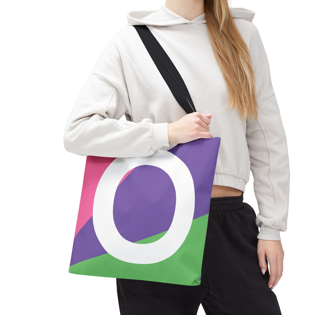 Monogram 'O' Colorblock Tote Bag — Personalized Initial O Shoulder Tote