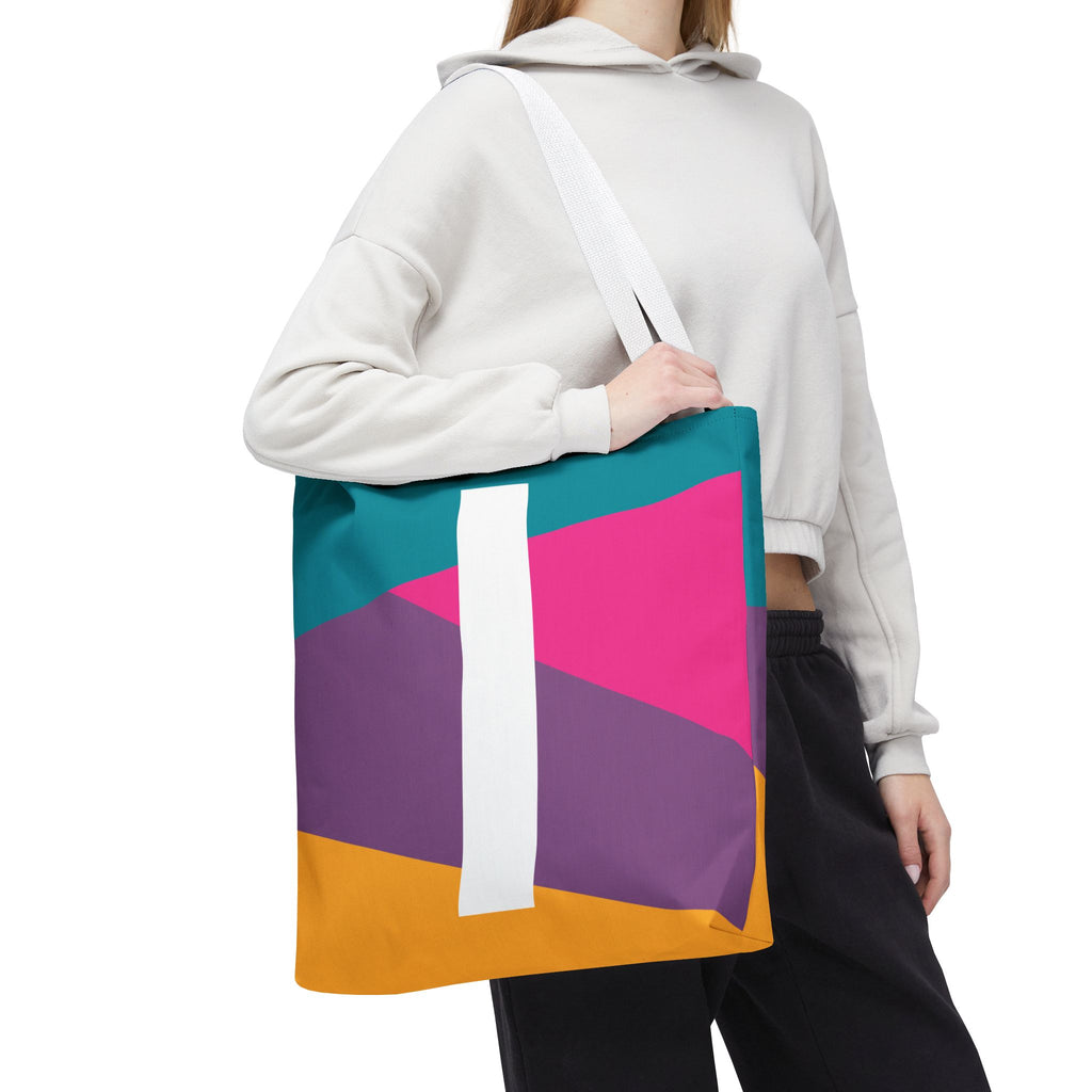Monogram 'I' Colorblock Tote Bag — Personalized Initial I Shoulder Tote