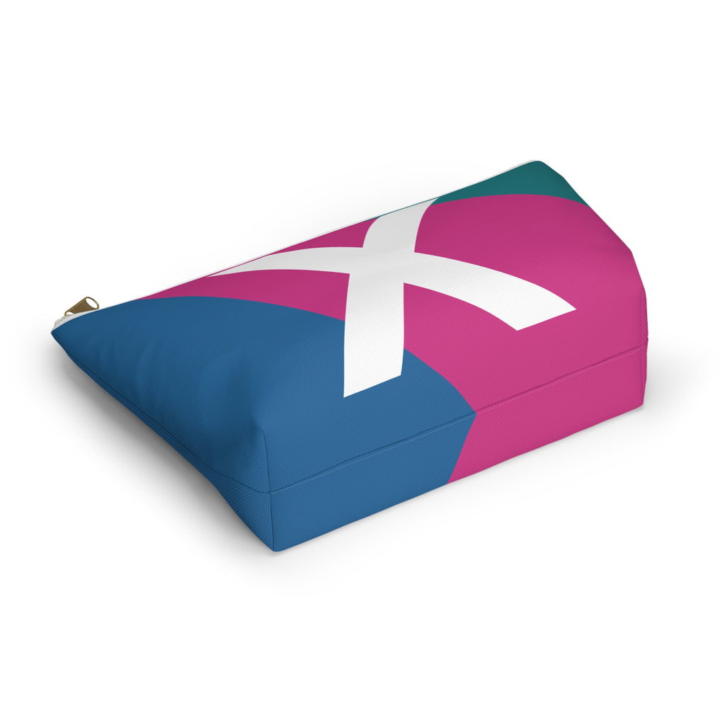 Initials Colorblock Accessory Pouch — Monogram X T-Bottom Cosmetic Bag