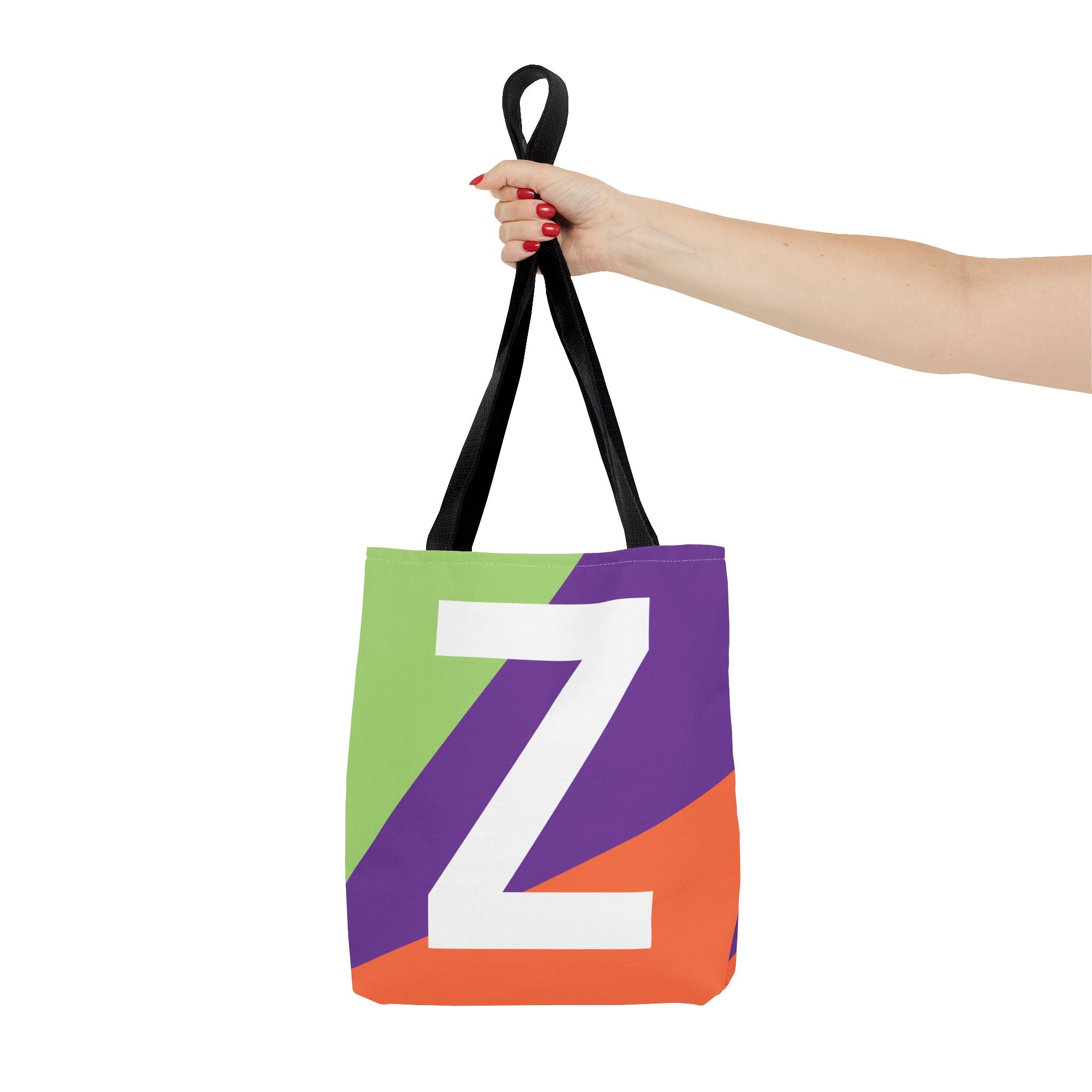 Monogram 'Z' Colorblock Tote Bag — Personalized Initial Z Shoulder Tote