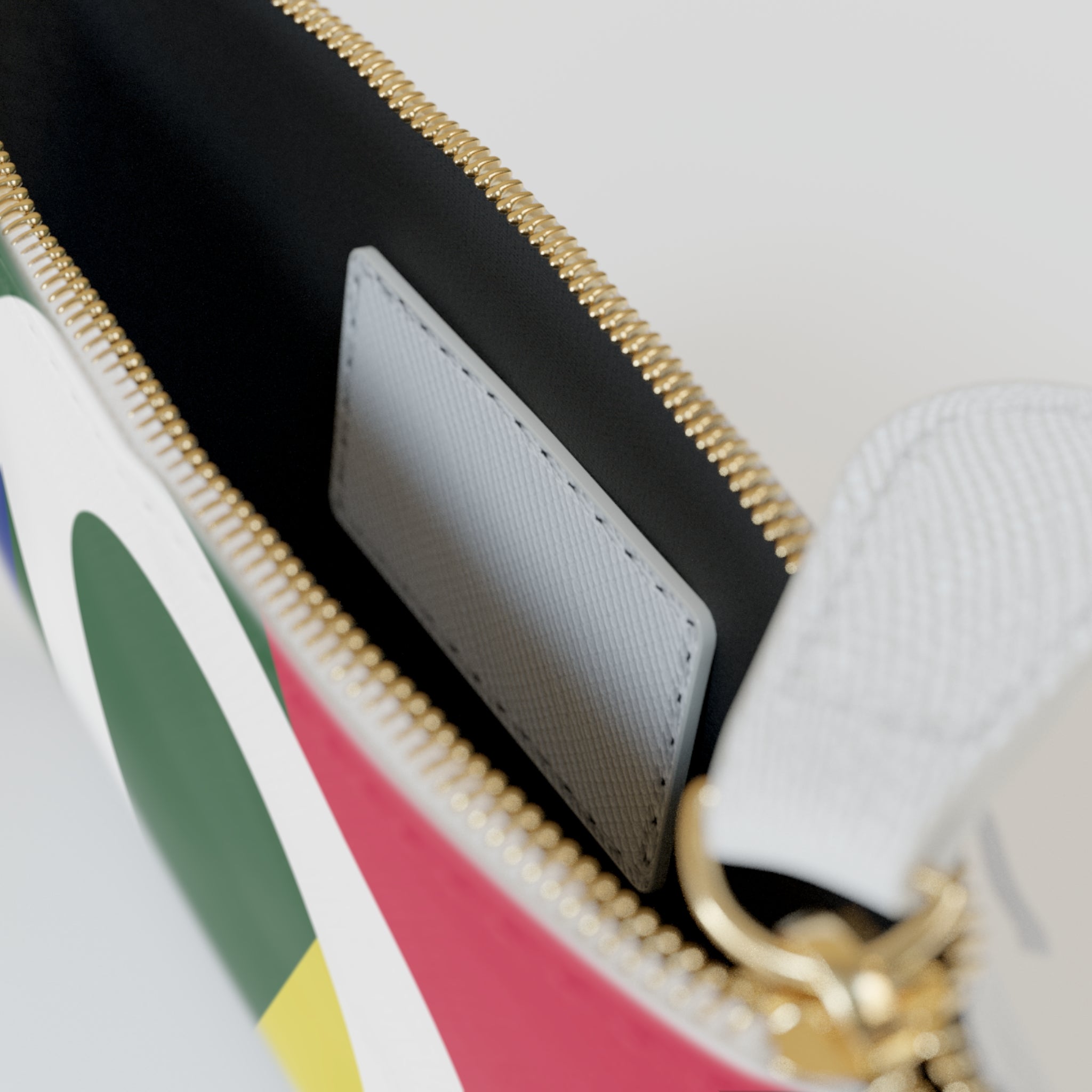 Initial O Mini Clutch — Colorblock Monogram Wristlet Wallet