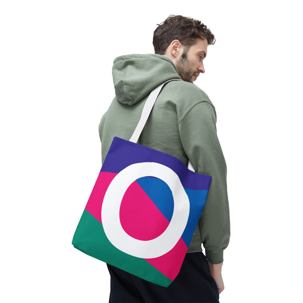 Monogram 'O' Colorblock Tote Bag — Personalized Initial O Shoulder Tote