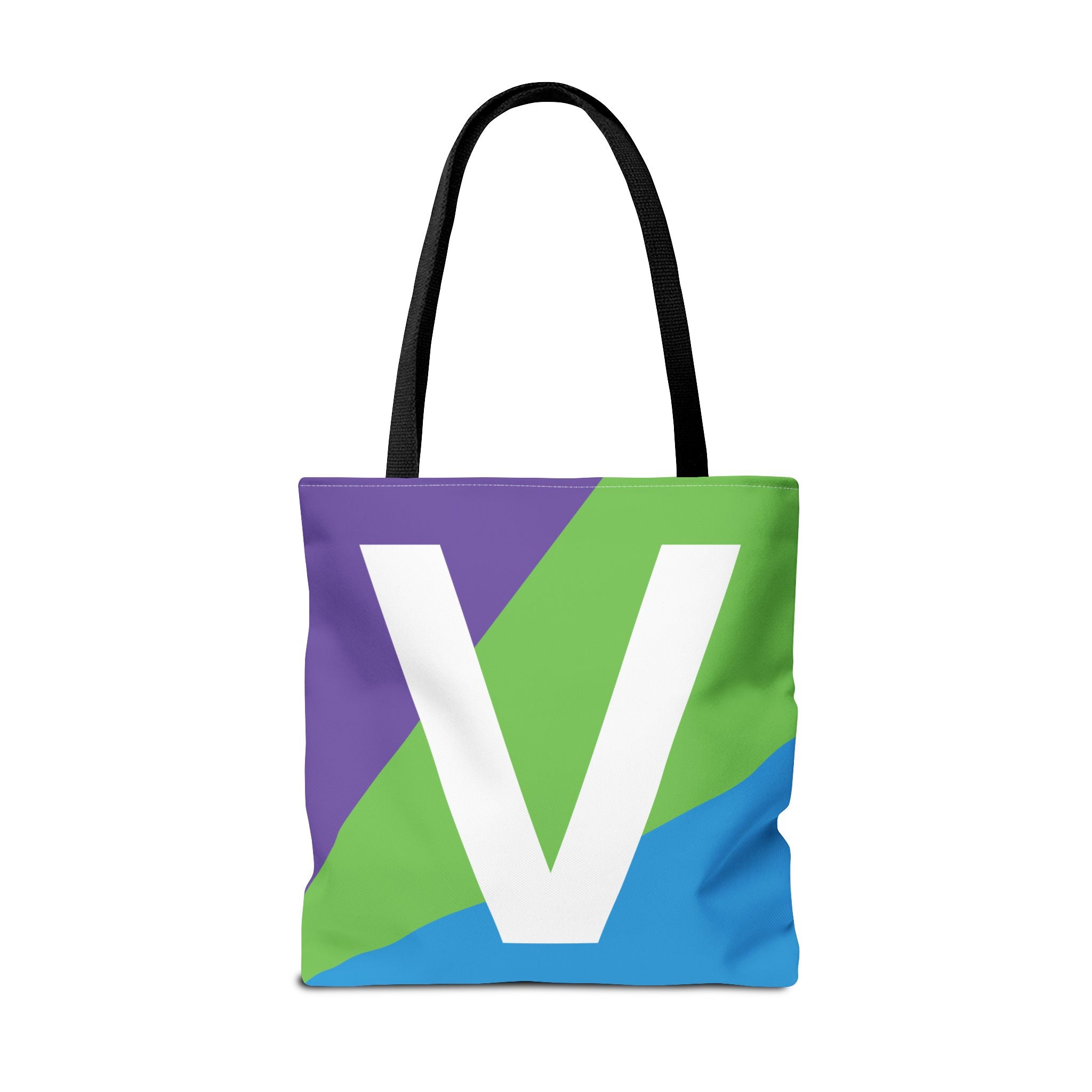 Monogram 'V' Colorblock Tote Bag — Personalized Initial V Shoulder Tote
