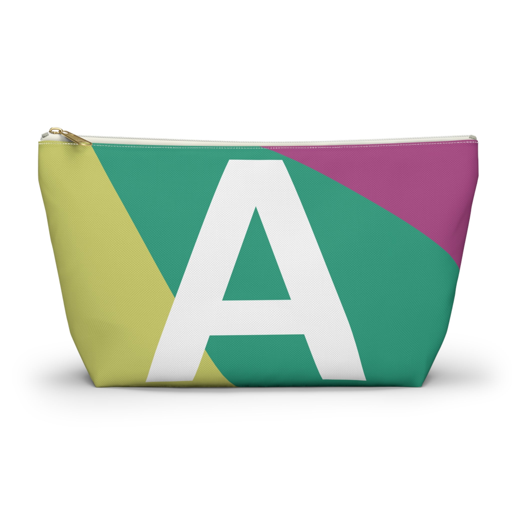 Initials Colorblock Accessory Pouch — Monogram A T-Bottom Cosmetic Bag